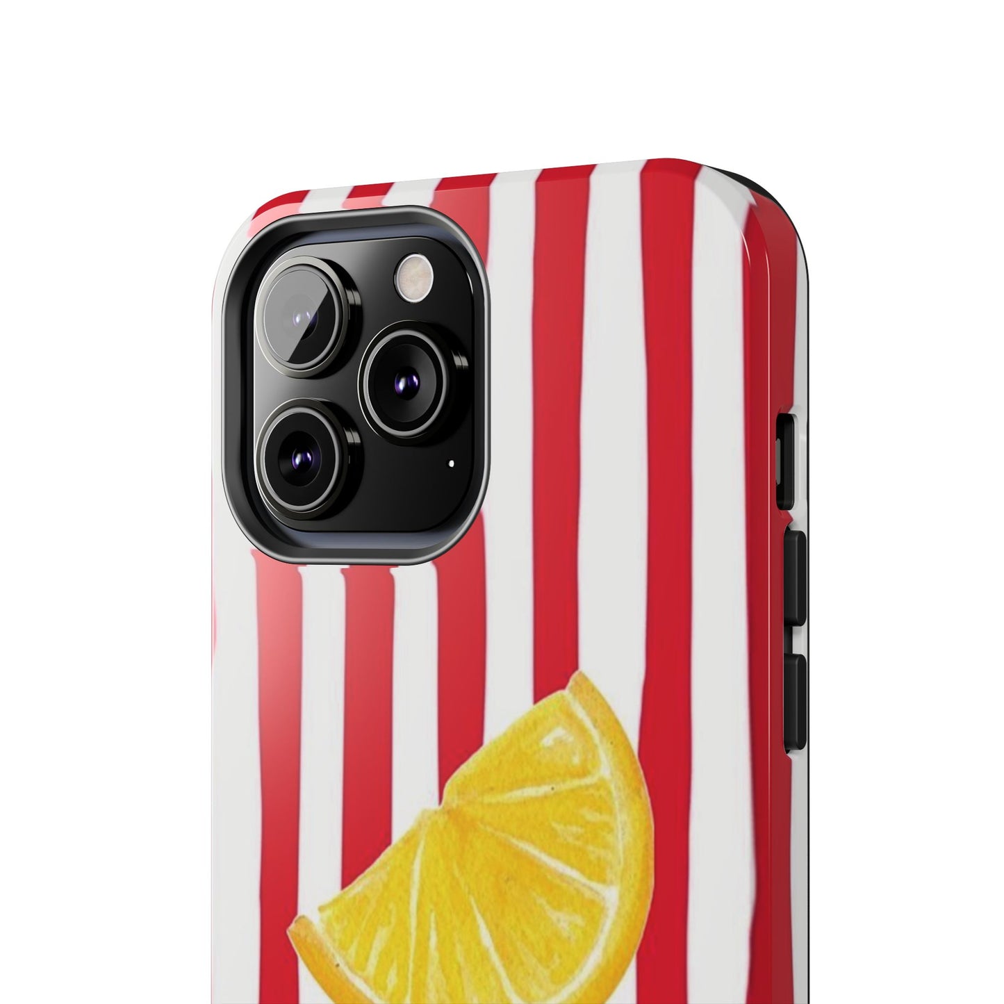 Lemon Slice Red & White Stripe Tough Phone Case