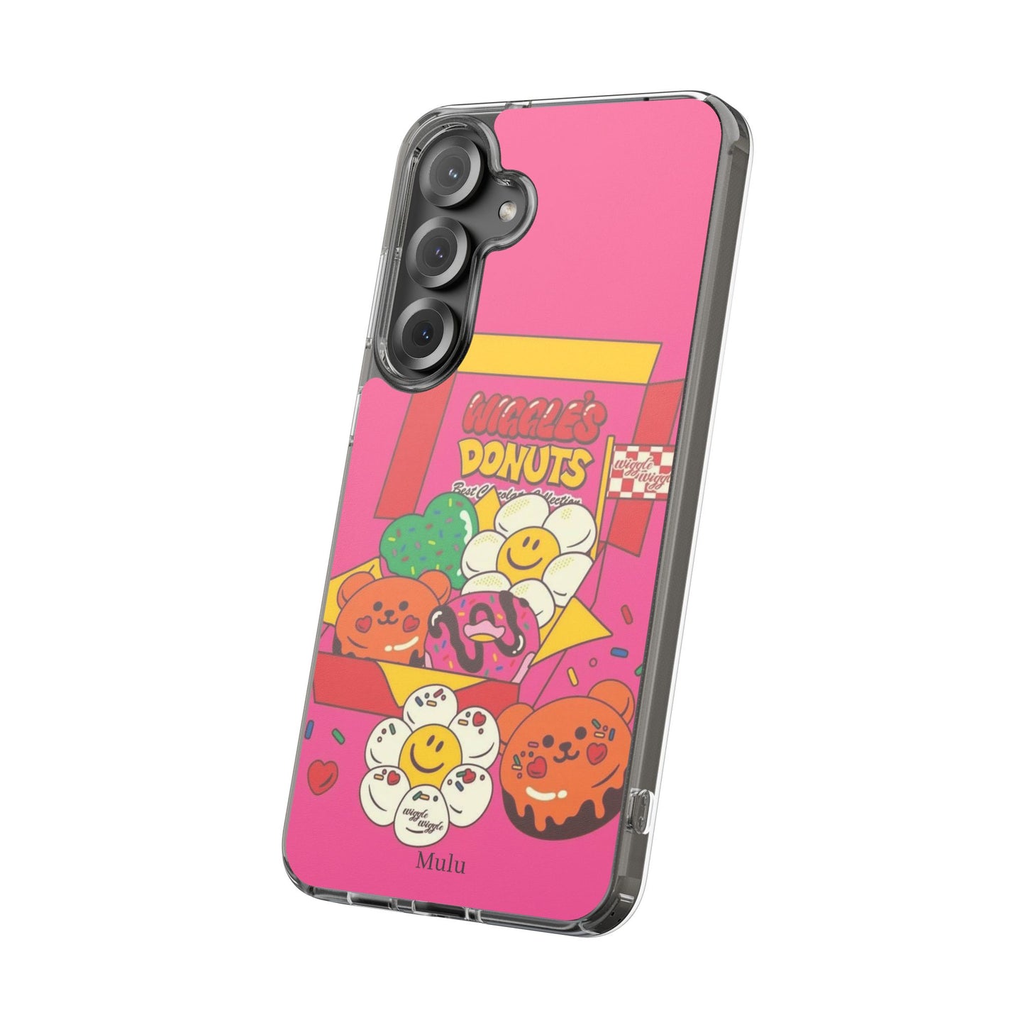 Donut Box Cute Phone Case — Clear Impact‑Resistant iPhone Cover with Smiling Donuts