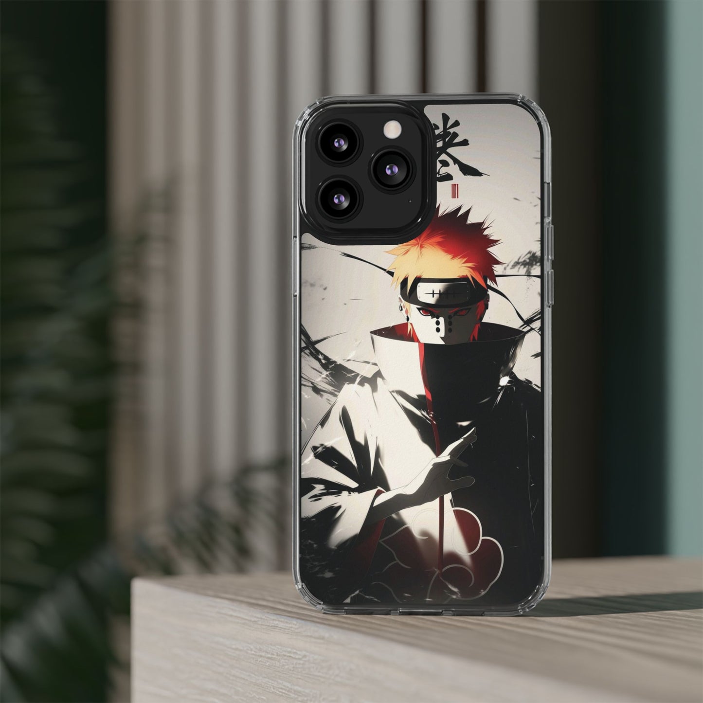 Clear Impact-Resistant Phone Case — Anime Akatsuki Shadow Design