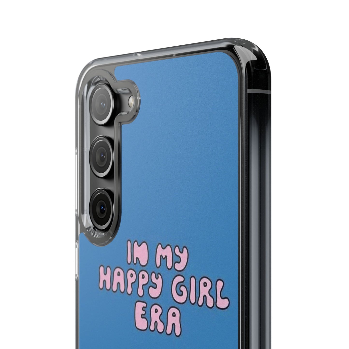 Clear Impact-Resistant Phone Case — “I’m My Happy Girl Era” Cute Flower Design