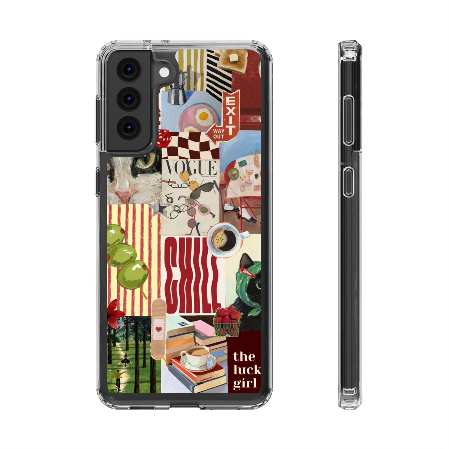 Collage Vintage Aesthetic Clear Impact-Resistant Phone Case