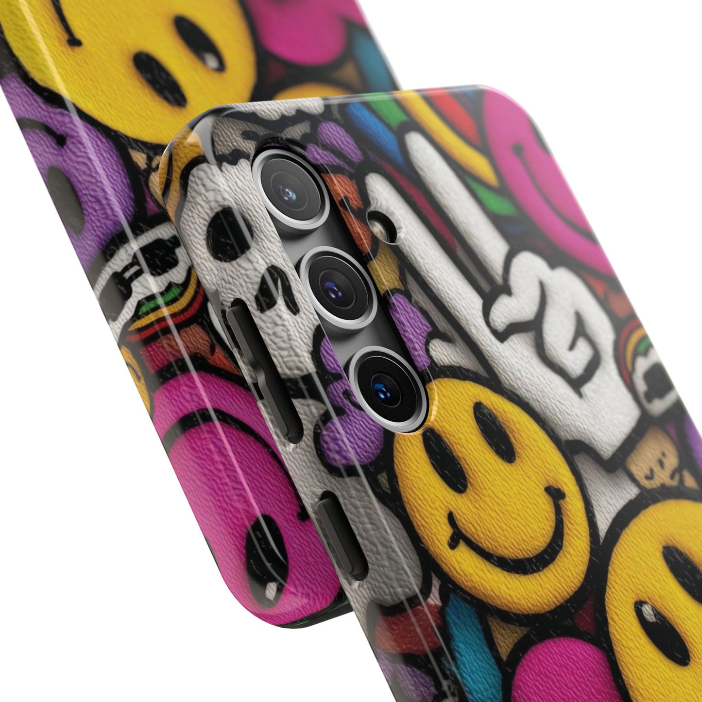 Smiley Graffiti Tough Phone Case – Colorful Urban Art Protection