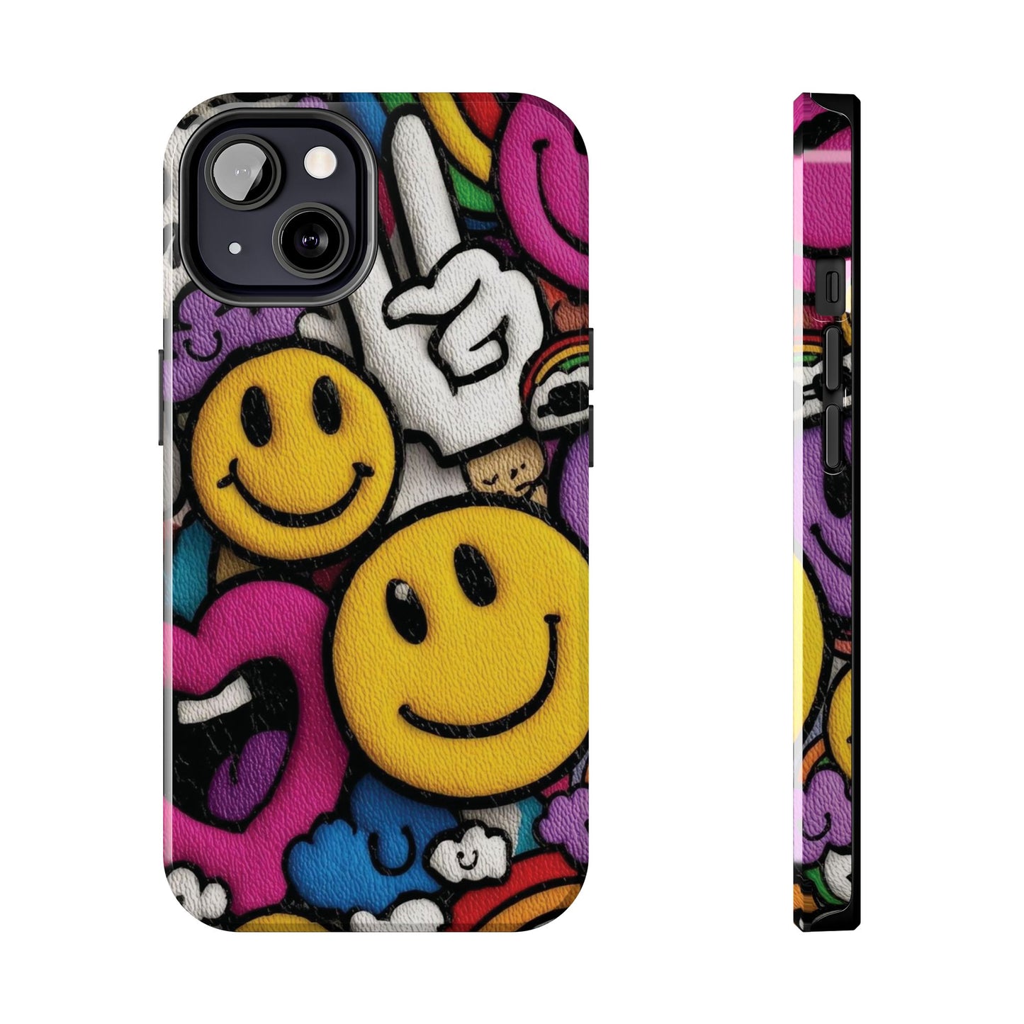 Smiley Graffiti Tough Phone Case – Colorful Urban Art Protection