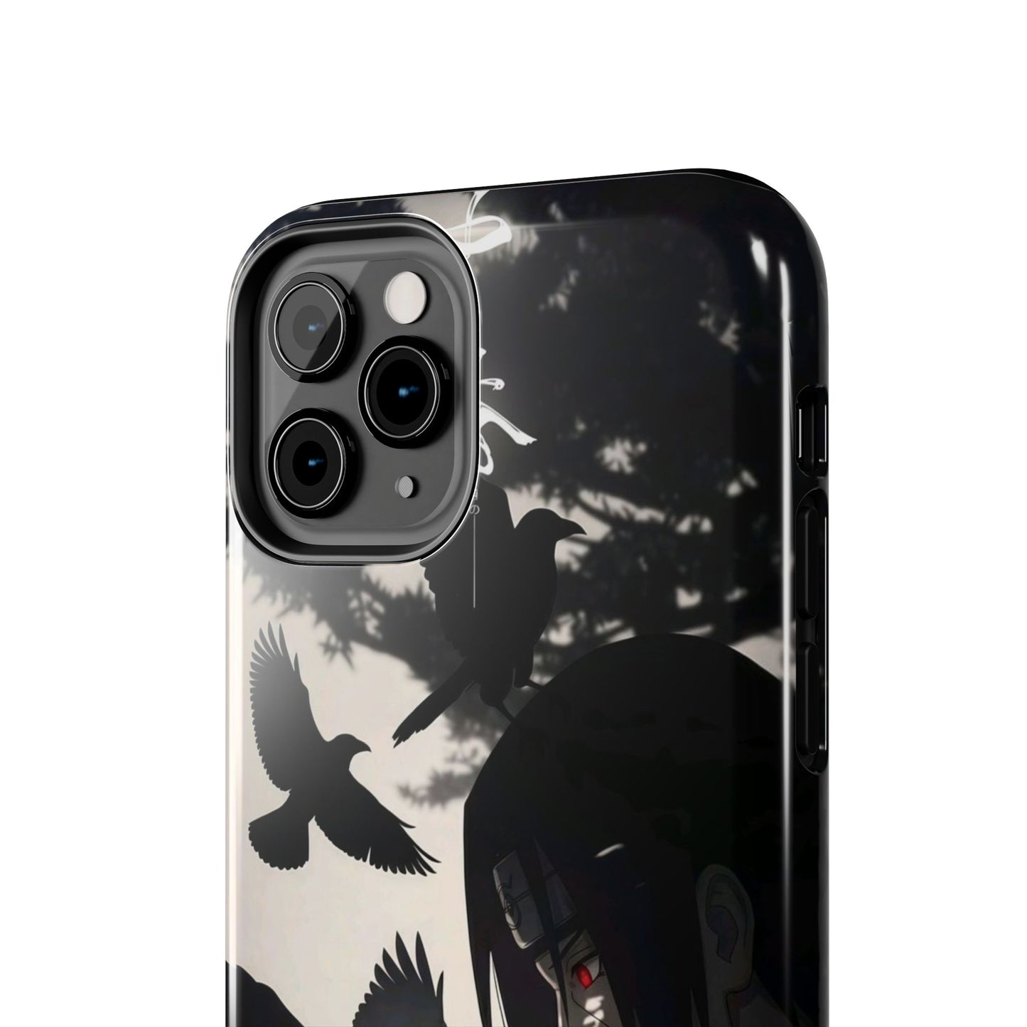 Anime Raven Silhouette Phone Case — Dark Red Eye Tough Protective Case