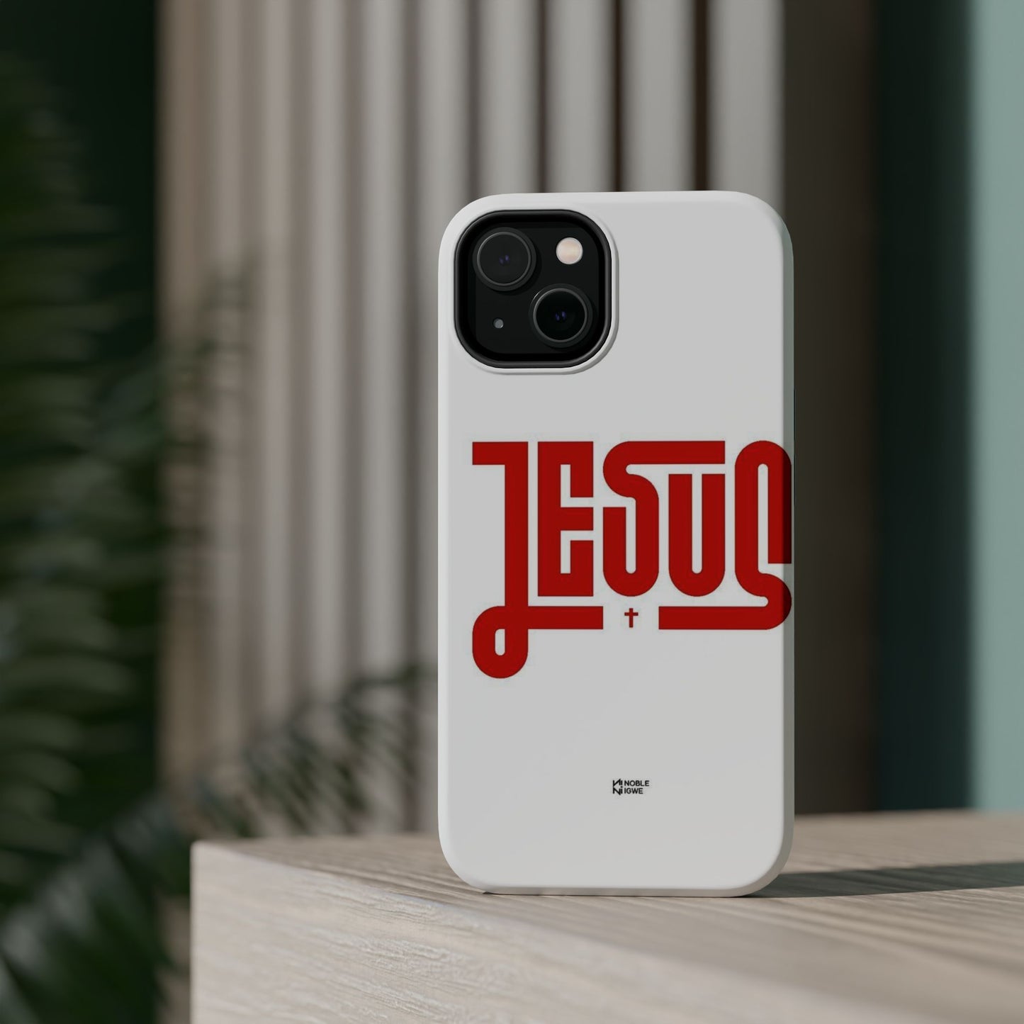 Jesus Magnetic Impact‑Resistant Phone Case — Bold Red Script Christian iPhone Cover