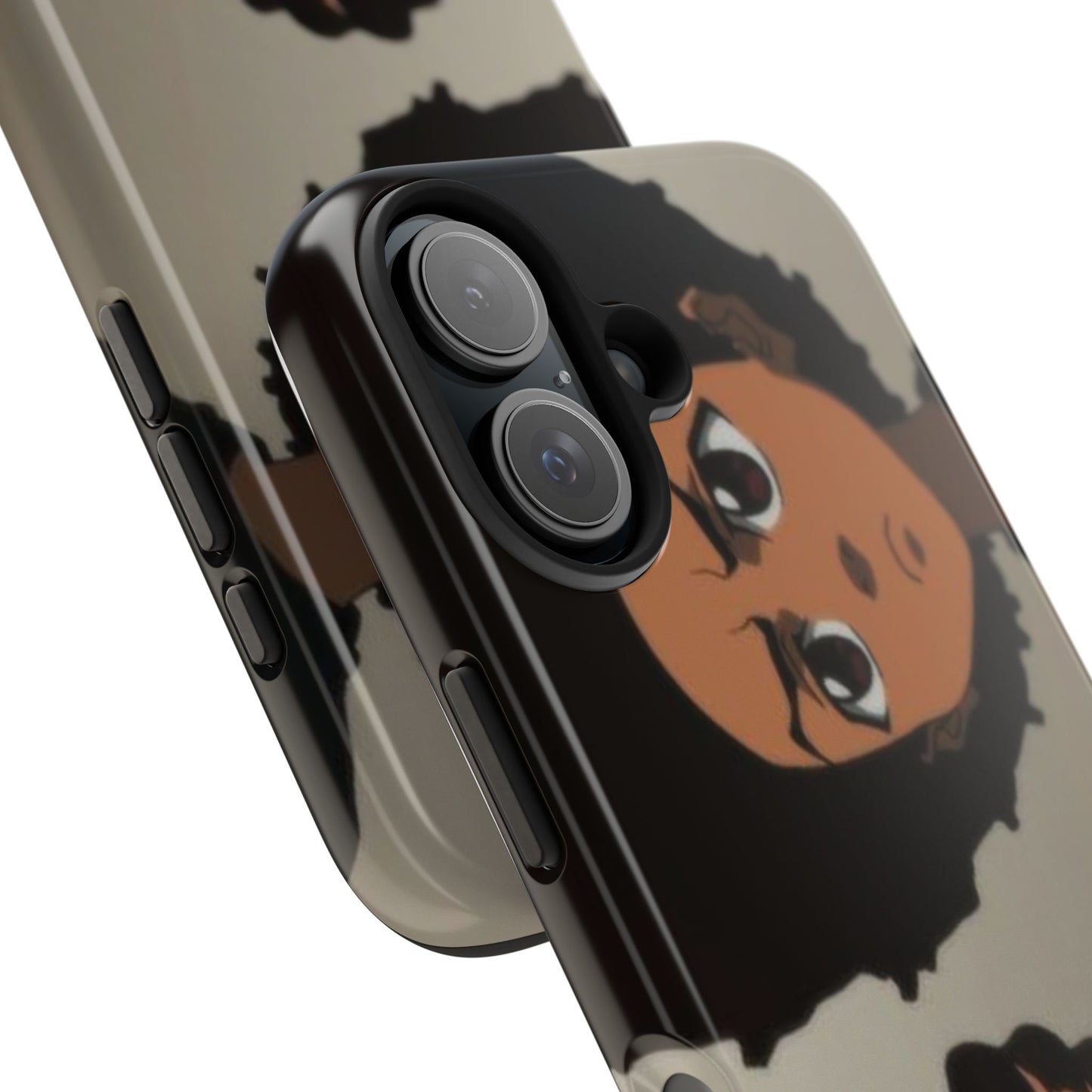 Tough Phone Case — Afro Anime Duo Face Design, Protective Shockproof Cover