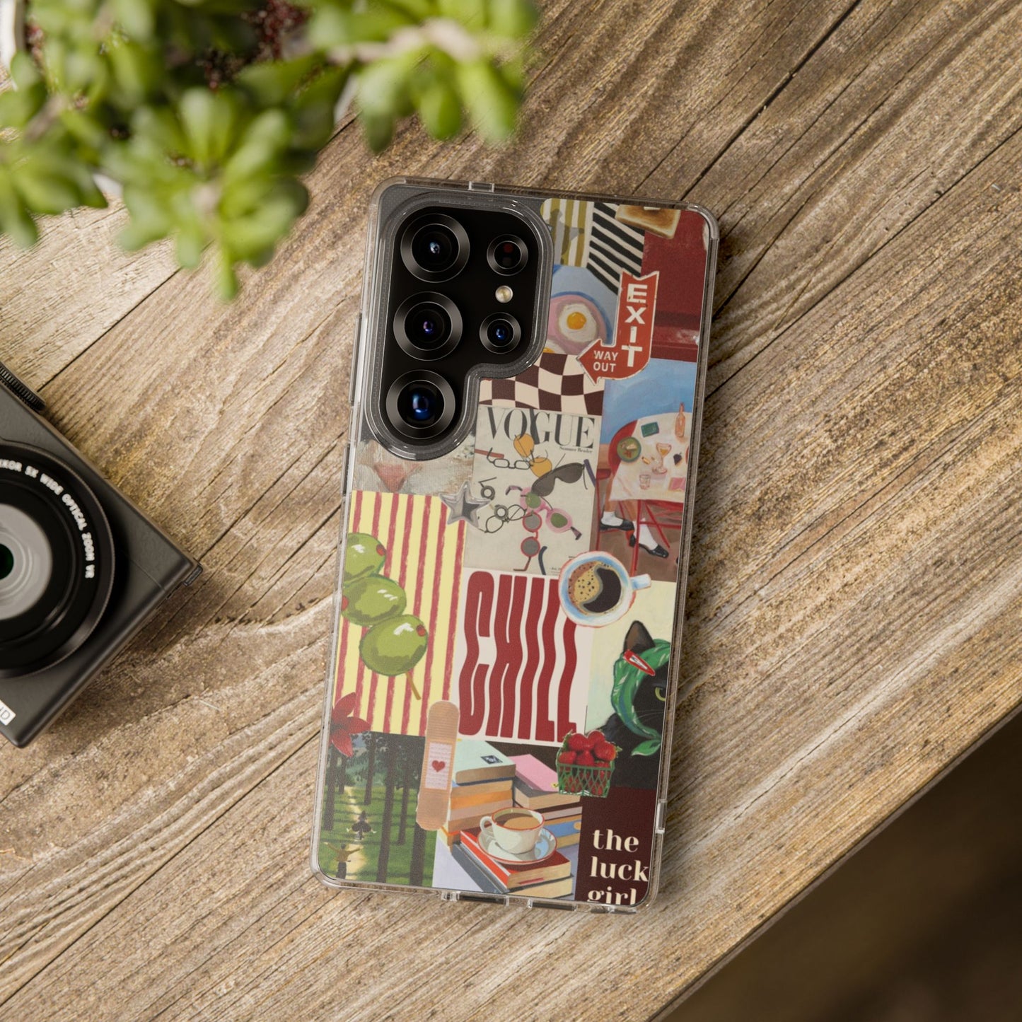 Collage Vintage Aesthetic Clear Impact-Resistant Phone Case