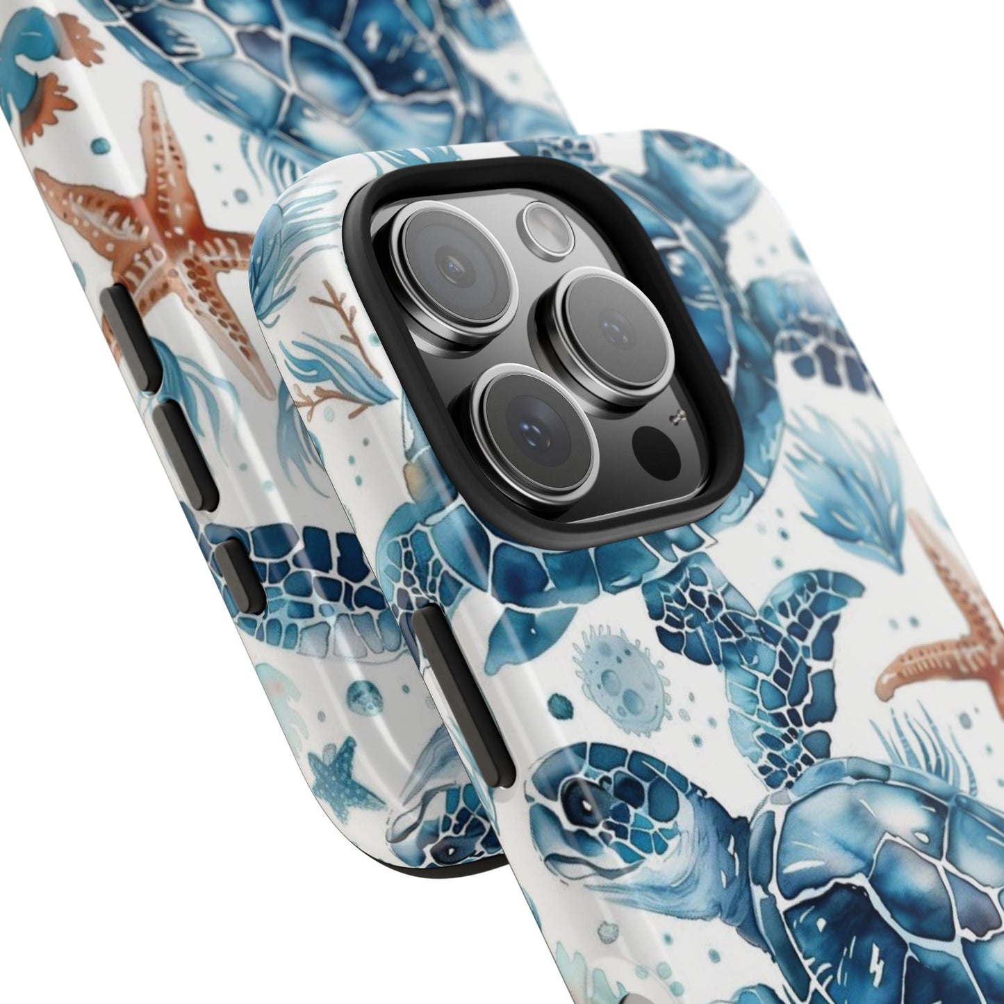 Sea Turtle Tough Phone Case — Blue Ocean Marine Life Protective Cover