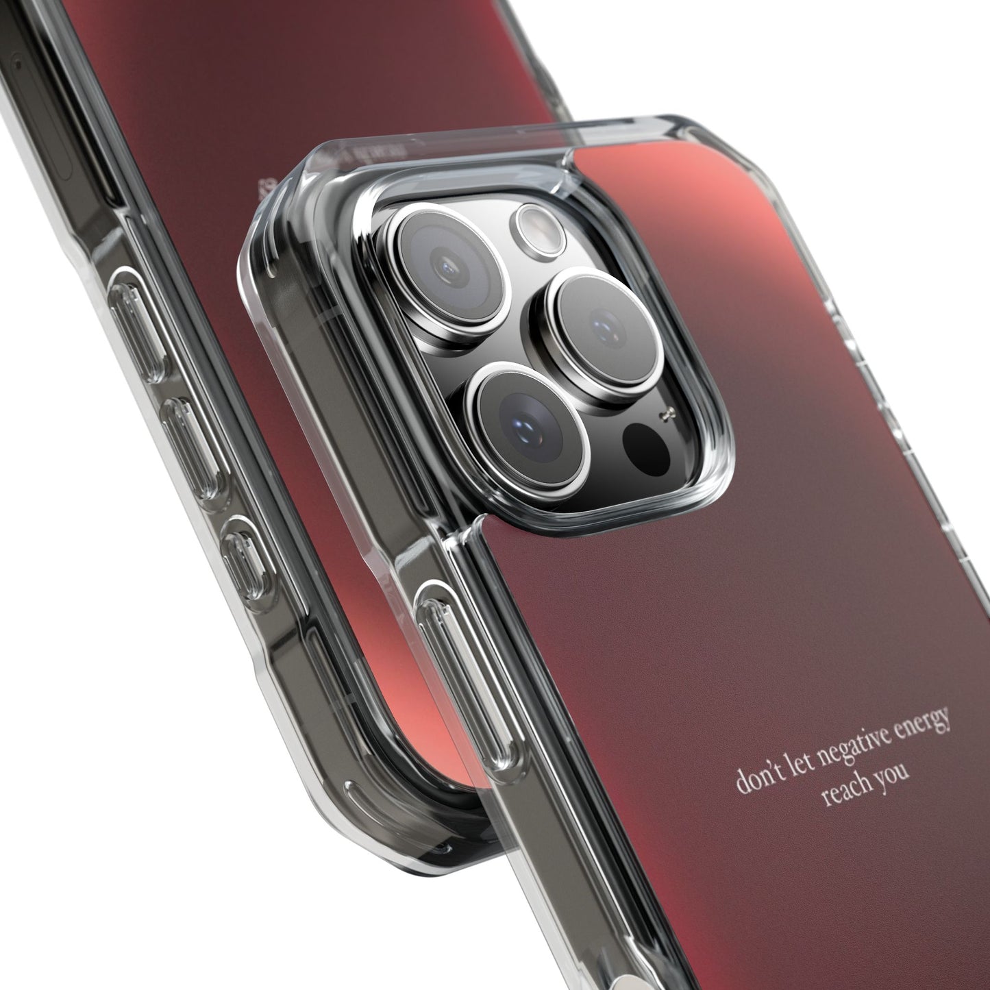 Clear Magnetic Phone Case — "don't let negative energy reach you" Gradient Protective Cover