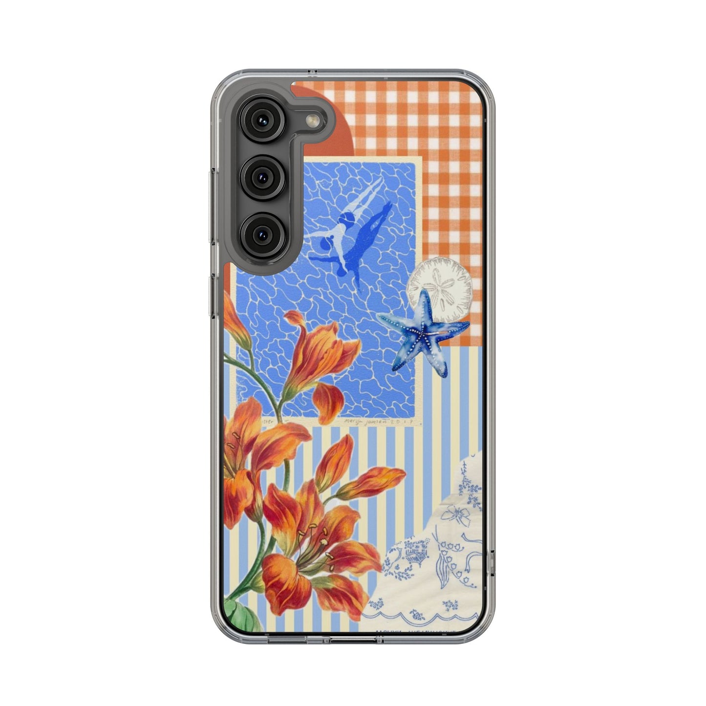 Floral Patchwork Clear Impact-Resistant Phone Case