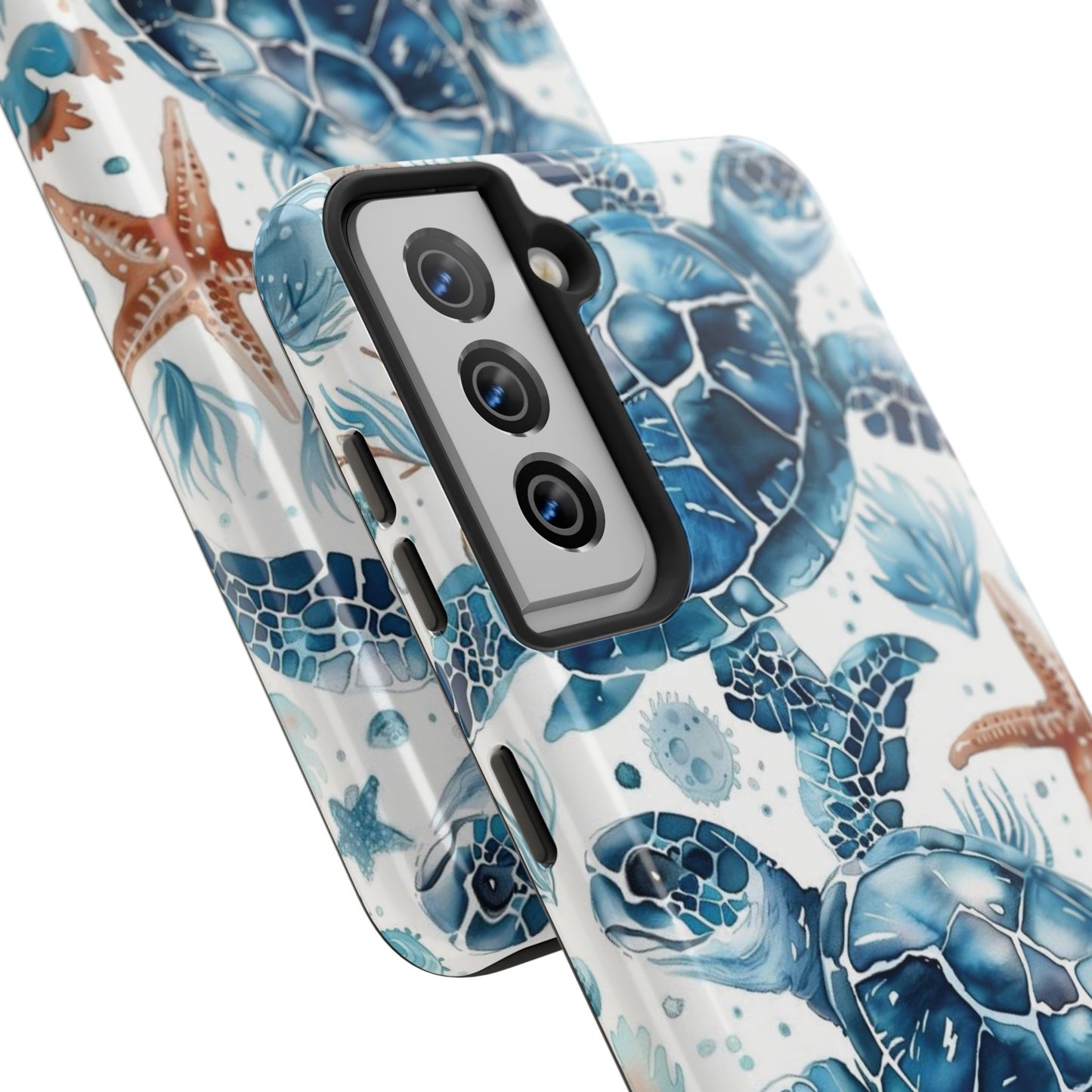 Sea Turtle Tough Phone Case — Blue Ocean Marine Life Protective Cover