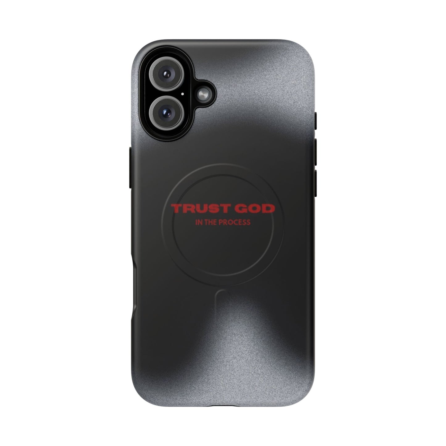 MagSafe Phone Case — "Trust God in the Process" Black Magnetic Tough Case