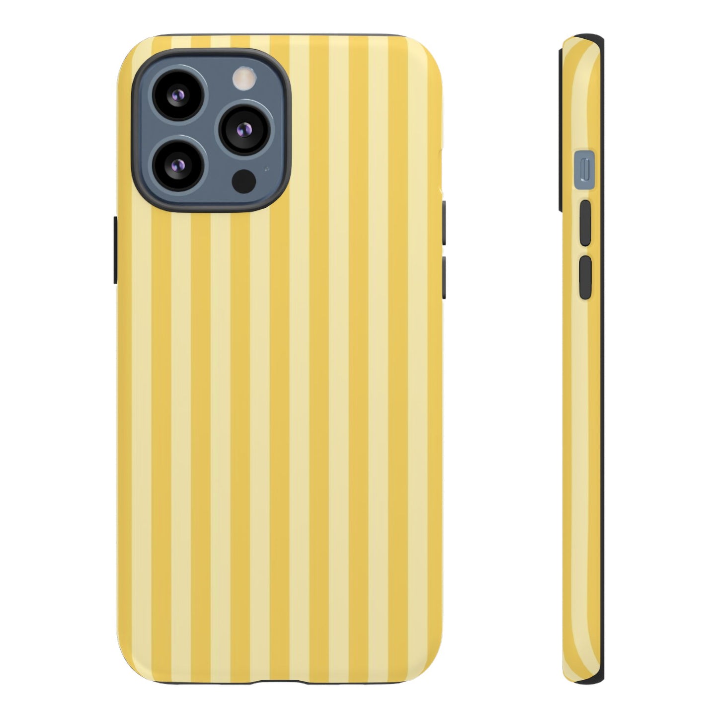 Yellow Stripe Tough Phone Case — Durable Protective iPhone Cover