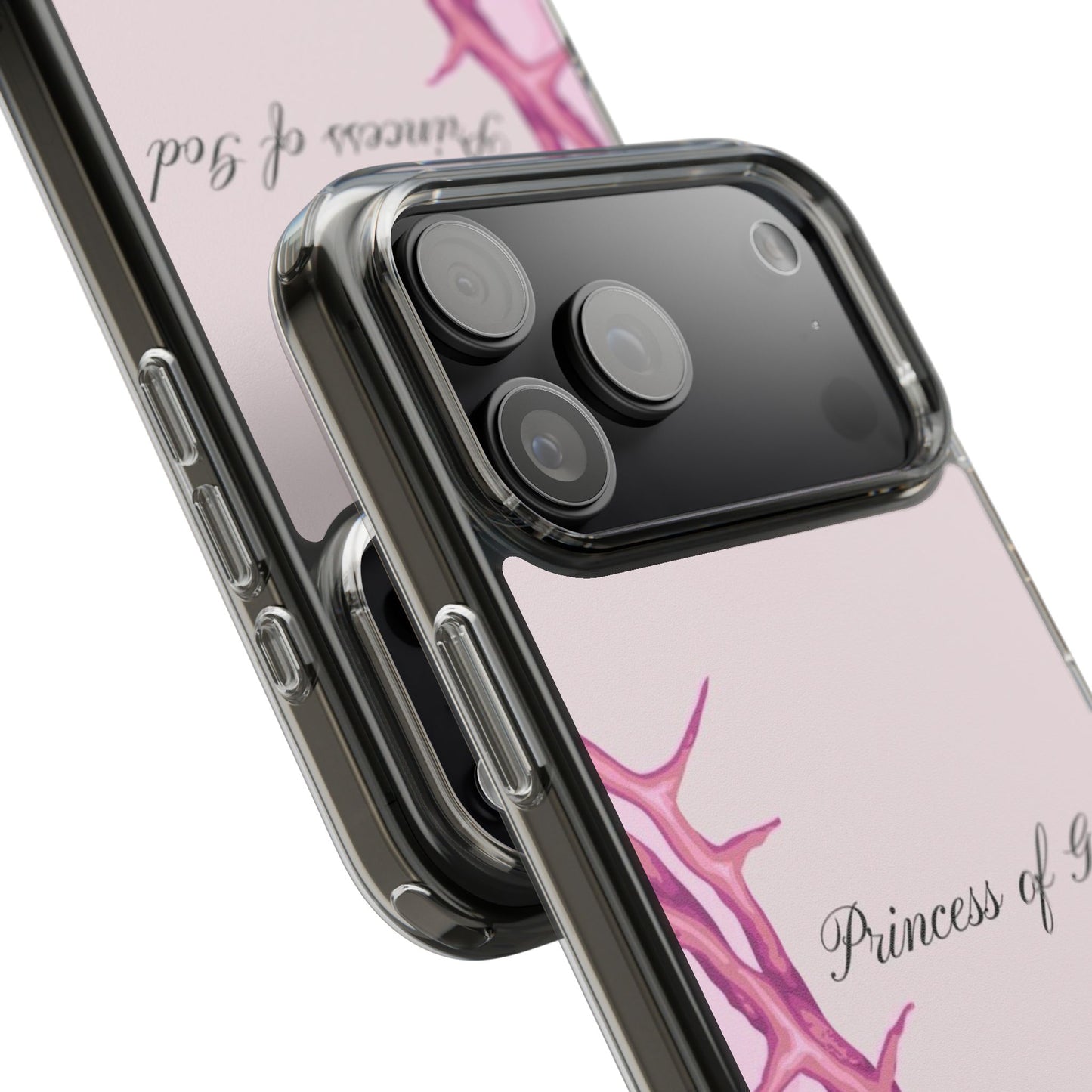 Phone Case — "Princess of God" Pink Crown of Thorns Clear Impact-Resistant Case