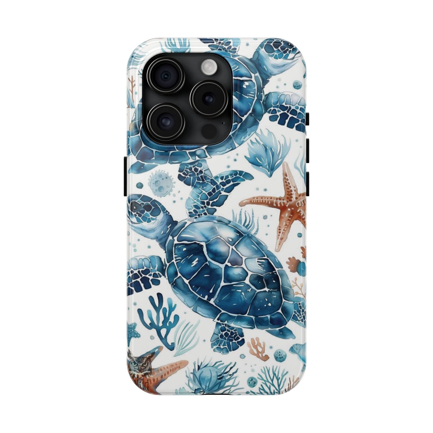 Sea Turtle Tough Phone Case — Blue Ocean Marine Life Protective Cover