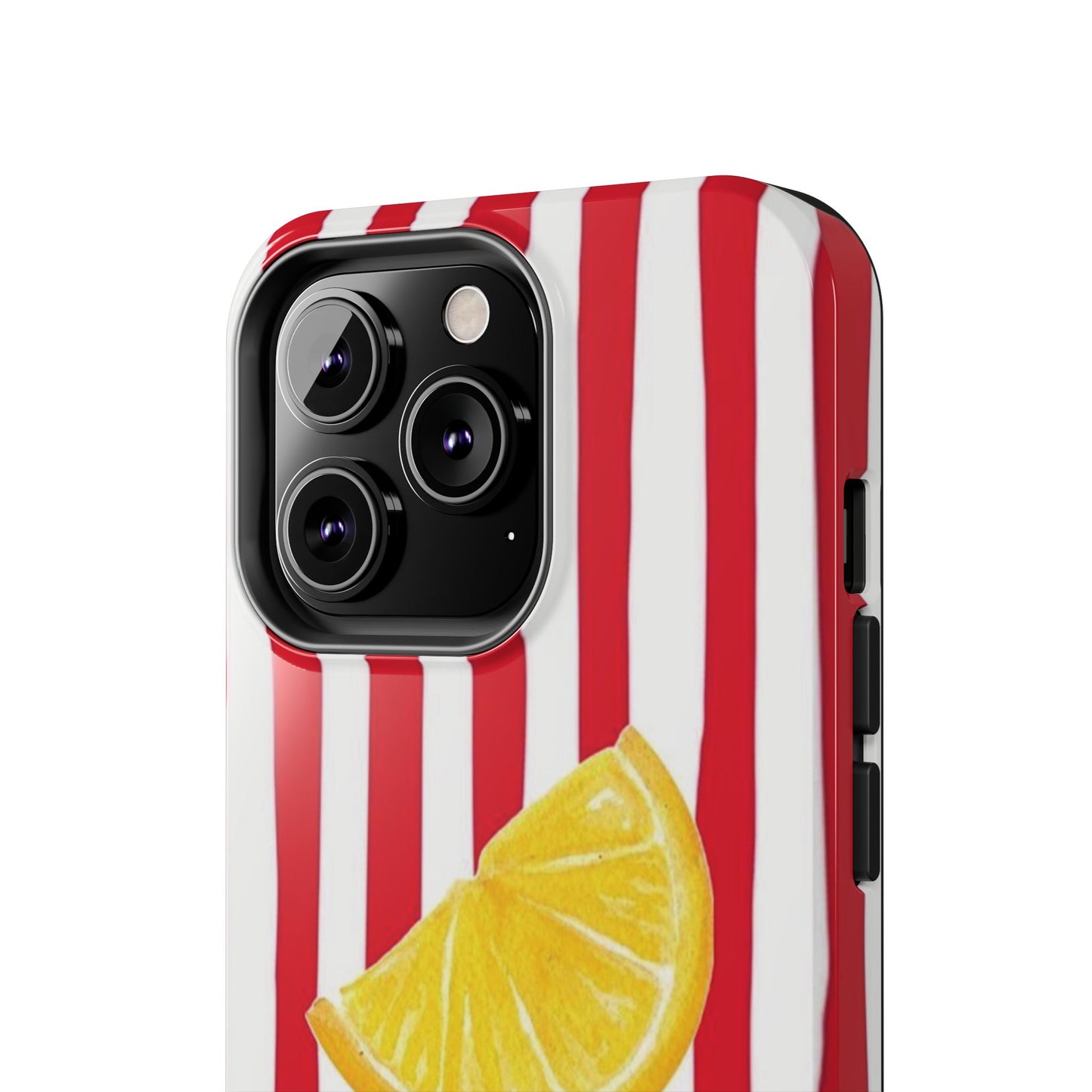 Lemon Slice Red & White Stripe Tough Phone Case