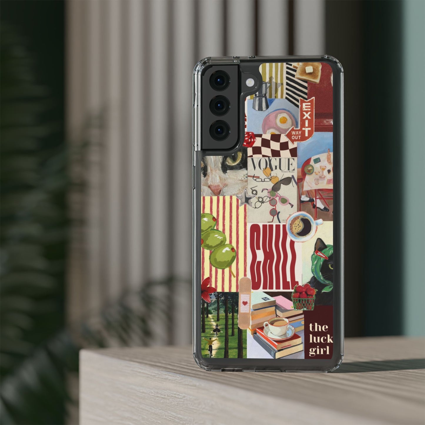 Collage Vintage Aesthetic Clear Impact-Resistant Phone Case