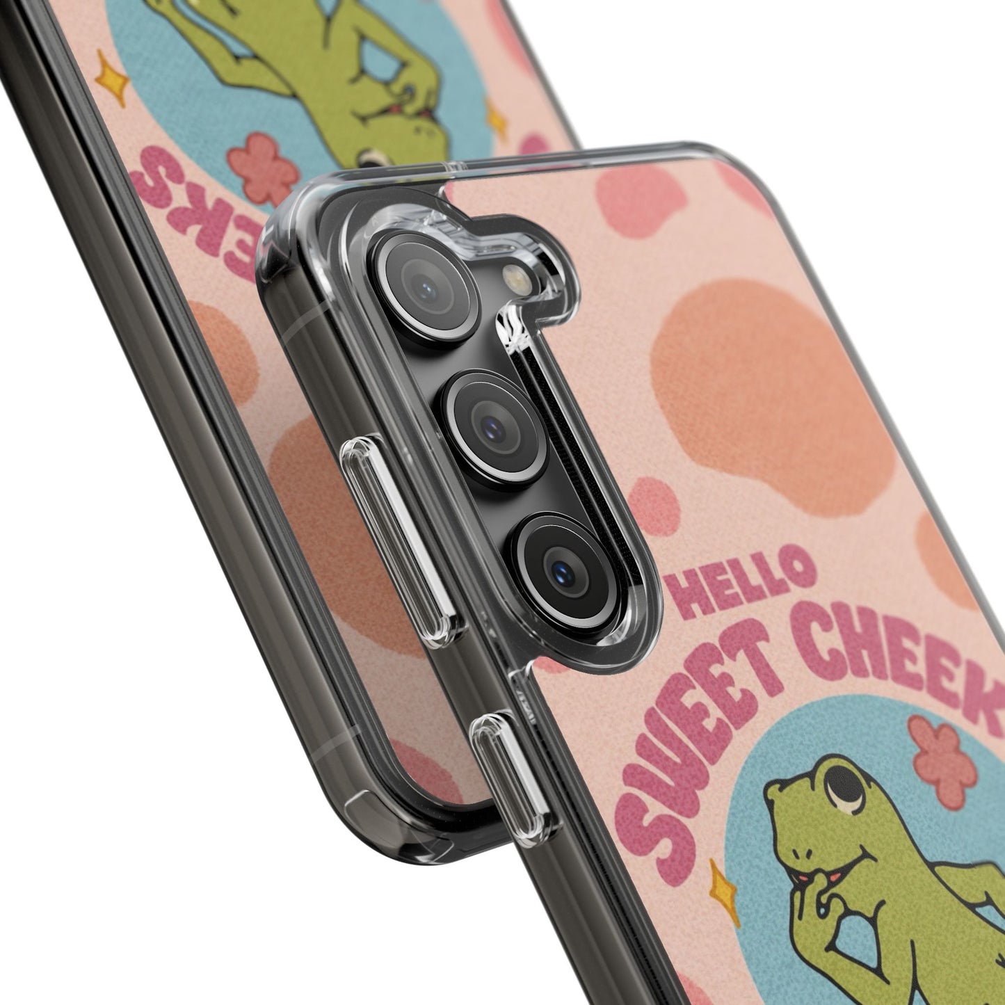 Clear Impact Phone Case — "Hello Sweet Cheeks" Retro Frog Design