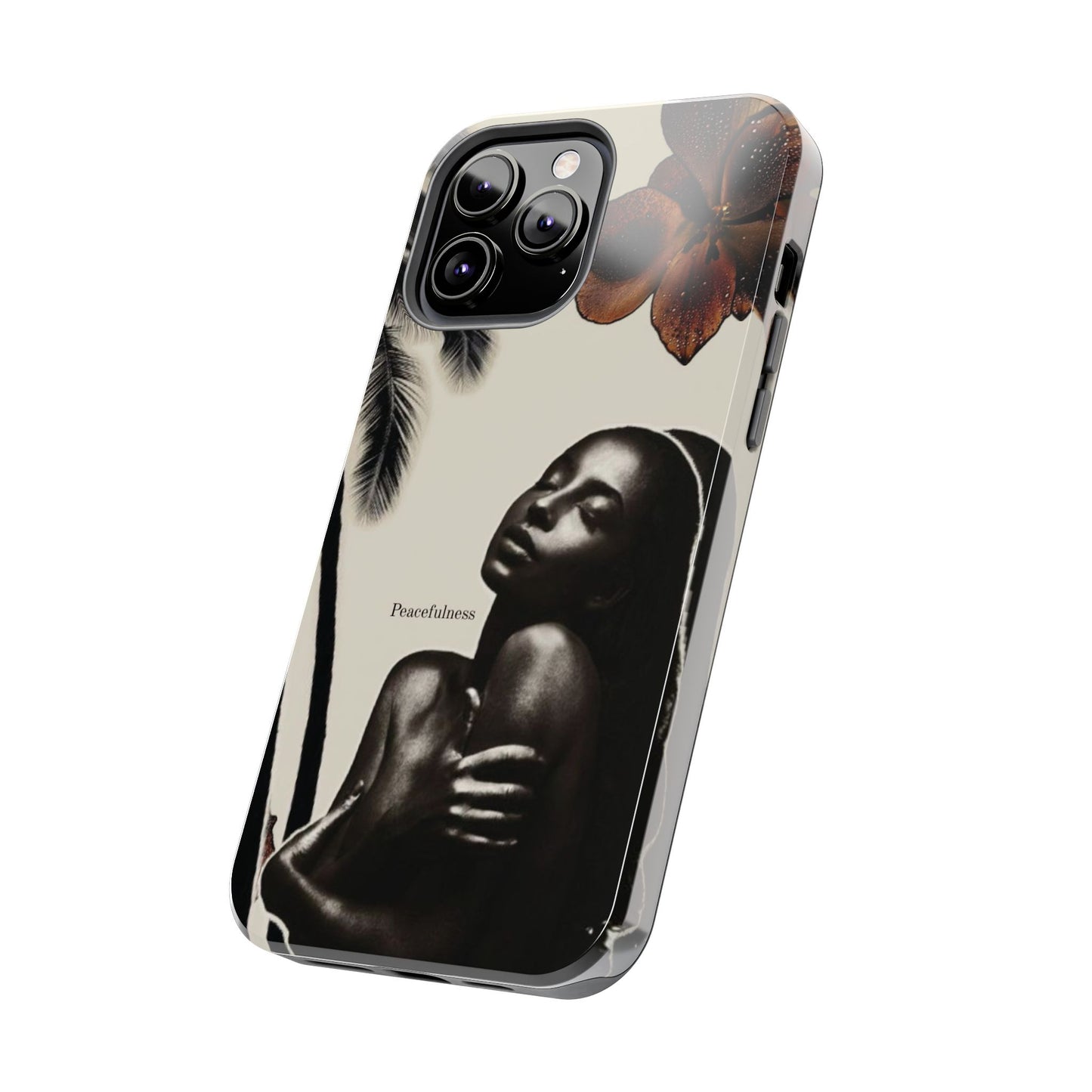 Tough Phone Case — "Peacefulness" Artistic Black Woman Floral Design