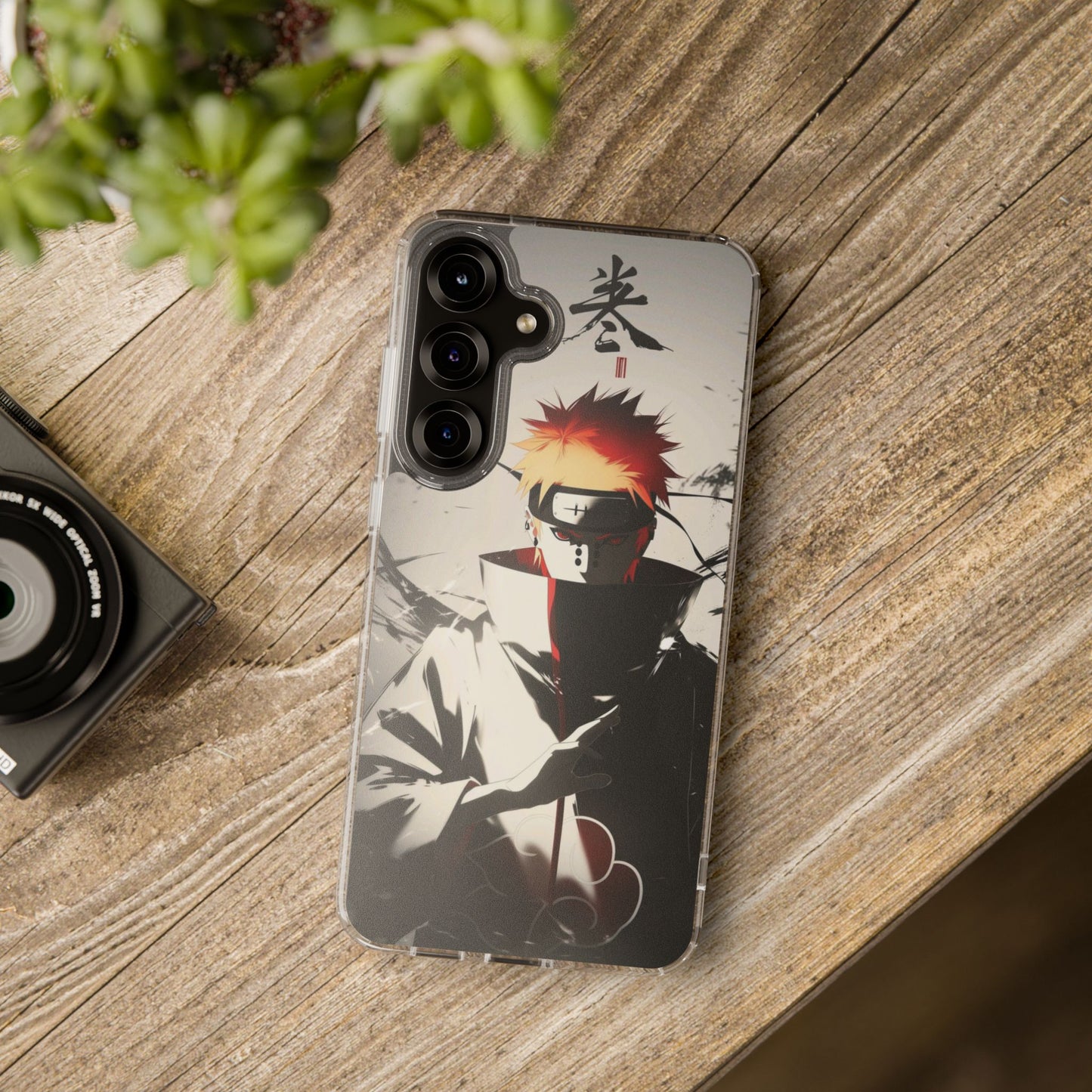 Clear Impact-Resistant Phone Case — Anime Akatsuki Shadow Design