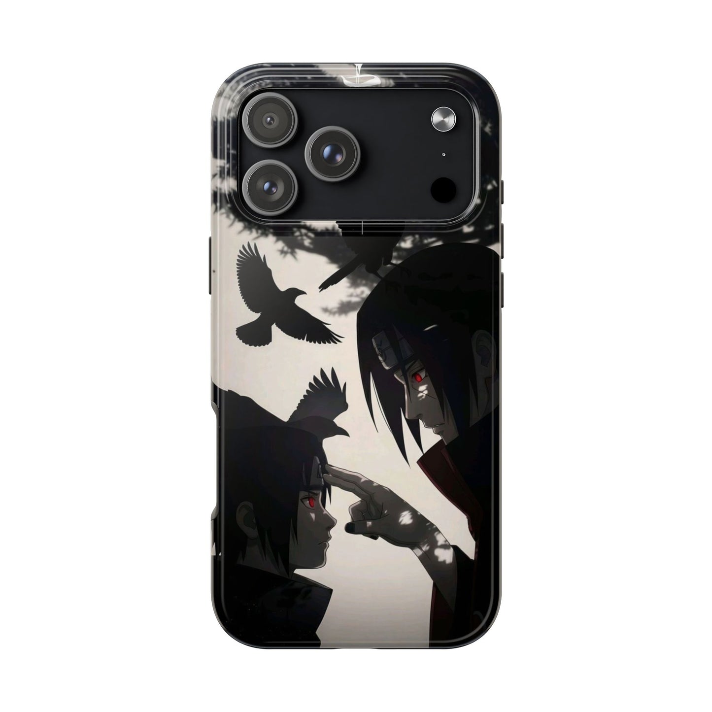 Anime Raven Silhouette Phone Case — Dark Red Eye Tough Protective Case
