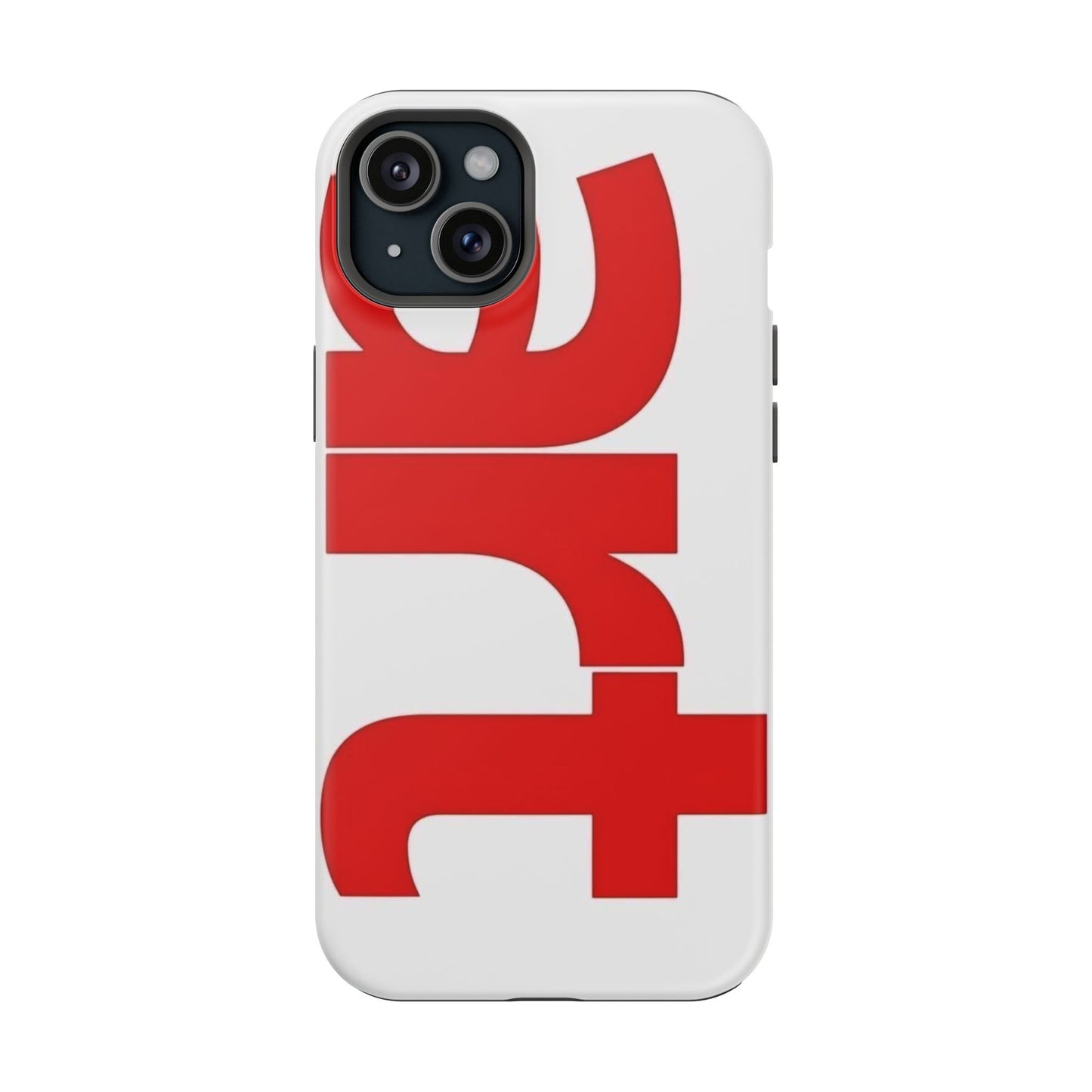 Magnetic Impact-Resistant Phone Case — Bold Red Typographic Design