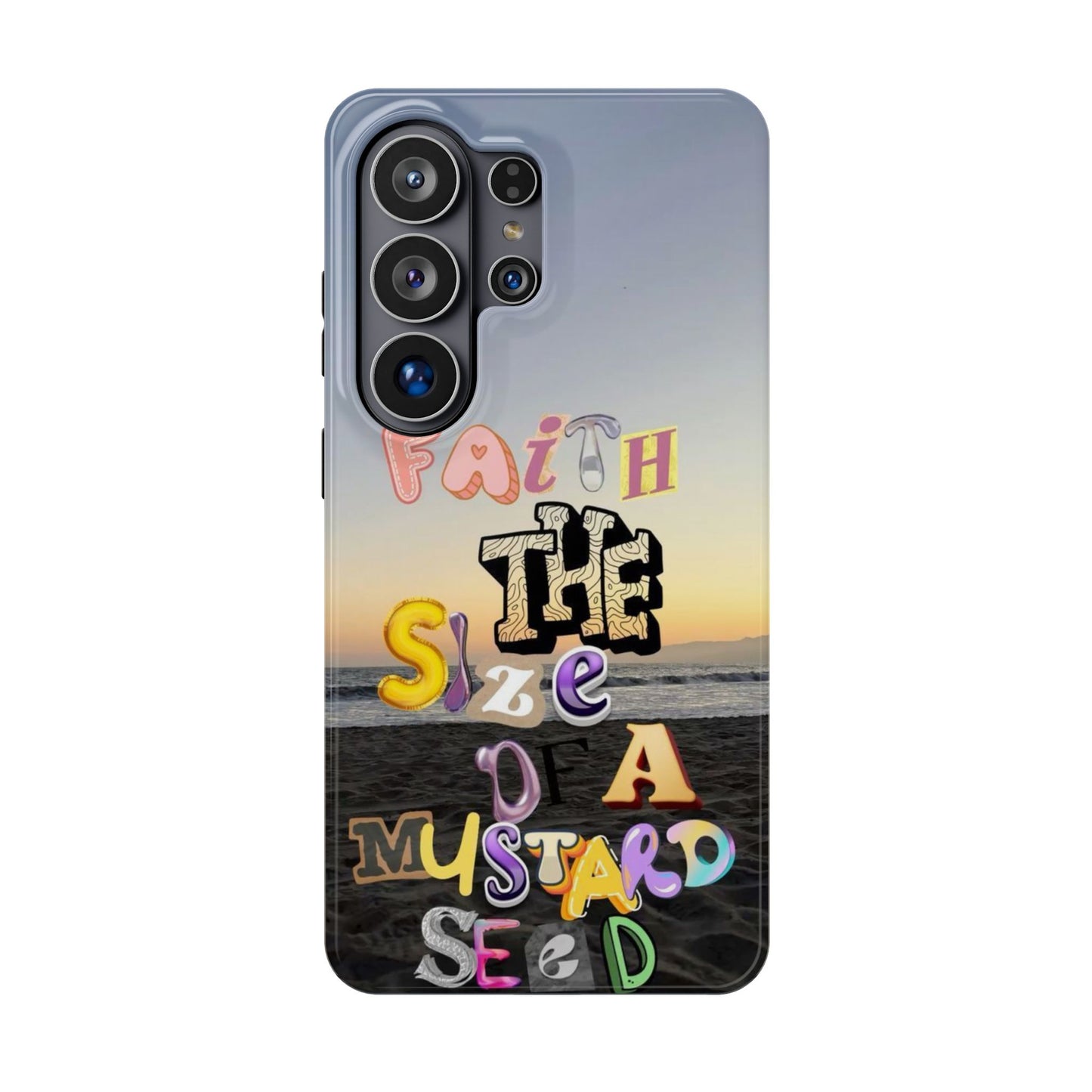 Magnetic Impact-Resistant Phone Case — "Faith the Size of a Mustard Seed" Sunset Design