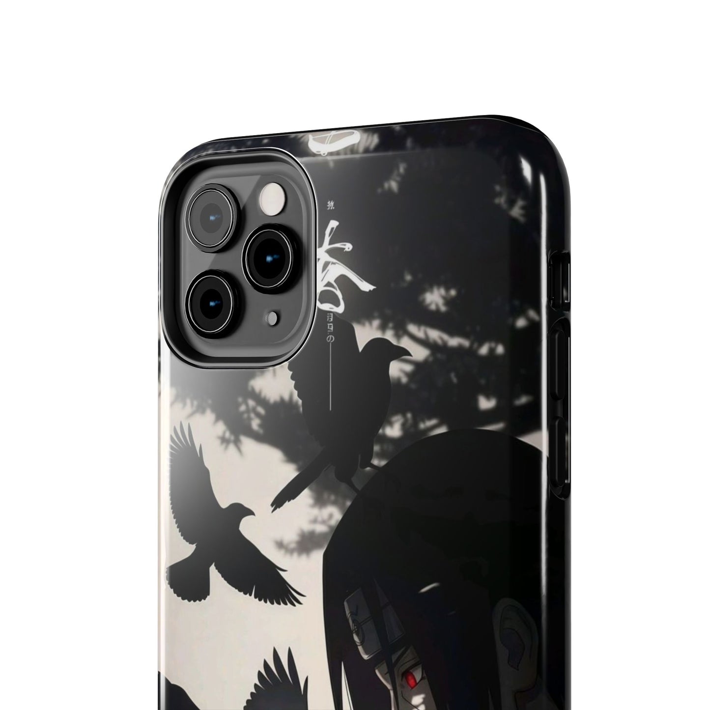 Anime Raven Silhouette Phone Case — Dark Red Eye Tough Protective Case