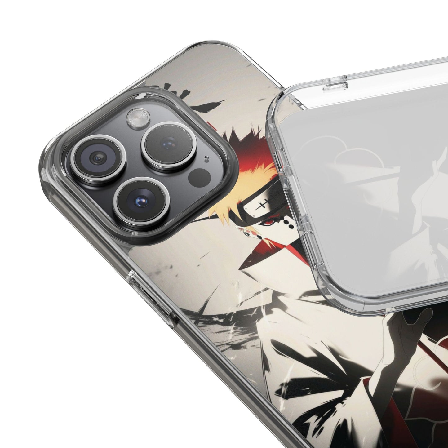 Clear Impact-Resistant Phone Case — Anime Akatsuki Shadow Design