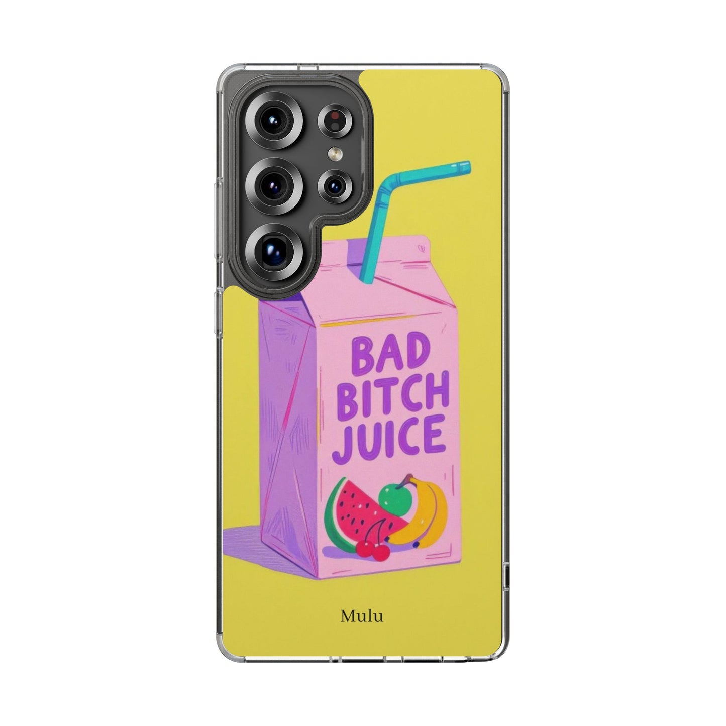 Clear Impact-Resistant Phone Case — "Bad Bitch Juice" Cartoon Juice Box Design