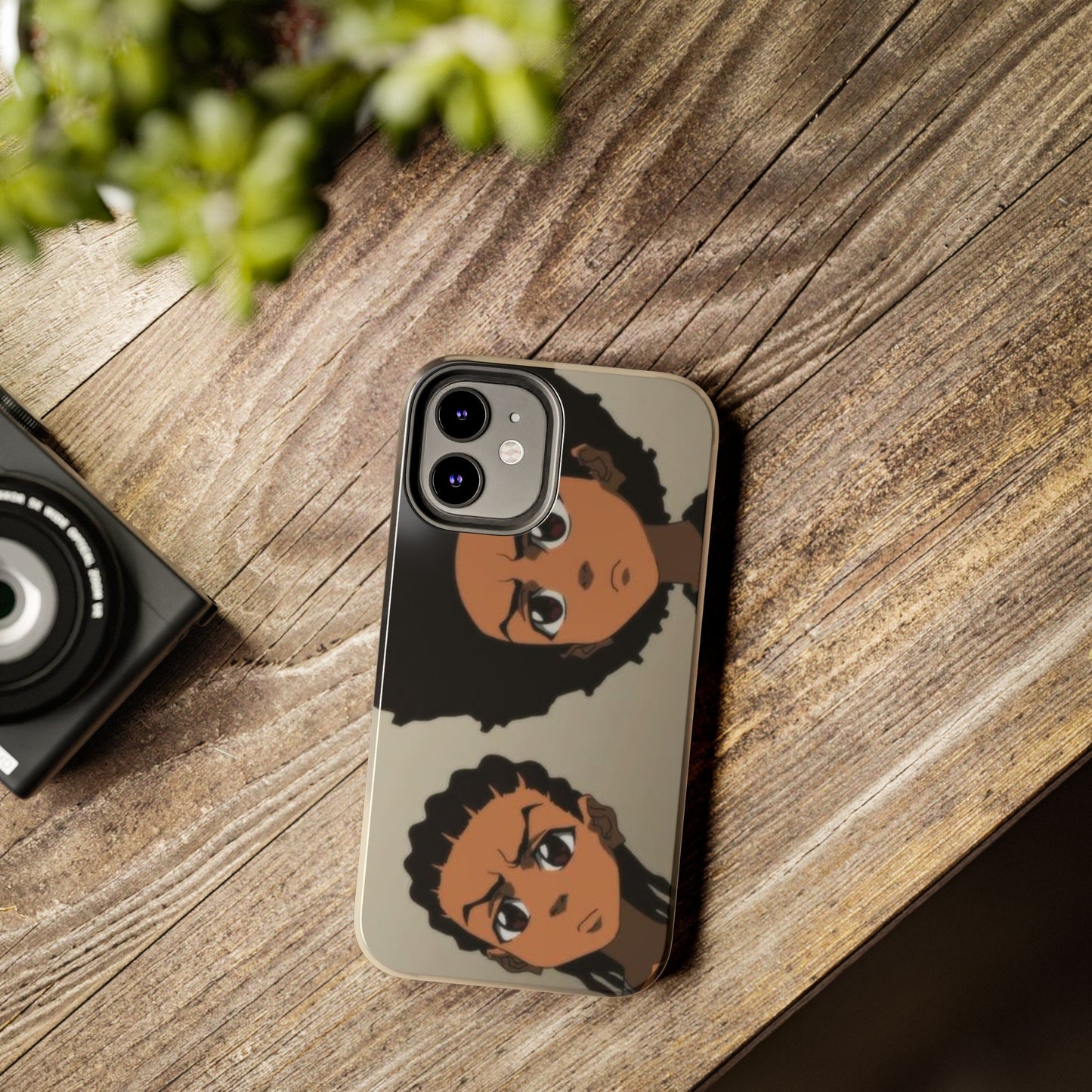 Tough Phone Case — Afro Anime Duo Face Design, Protective Shockproof Cover