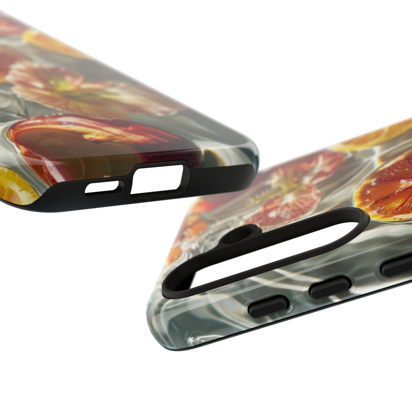 Citrus & Hibiscus Protective Phone Case – Summer Fruit Water Print Tough Case