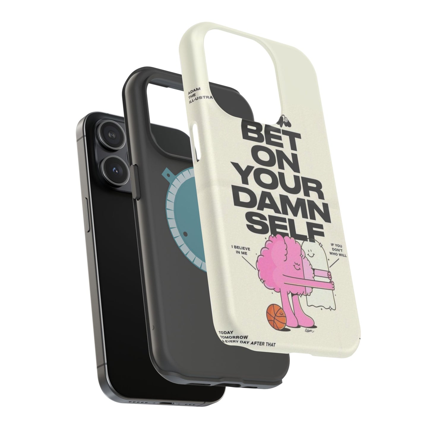 Magnetic Impact-Resistant Case — "Bet On Your Damn Self" Motivational Phone Cover