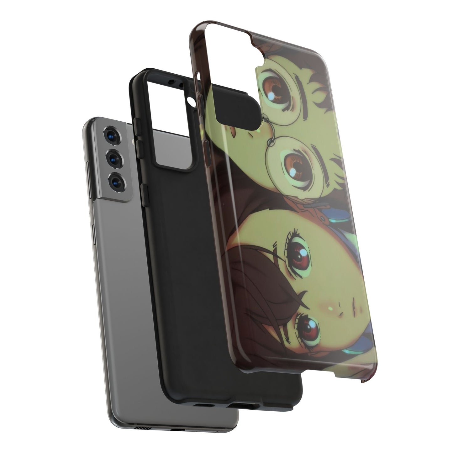 Anime Duo Tough Phone Case — Cute Chibi Sisters Protective Cover