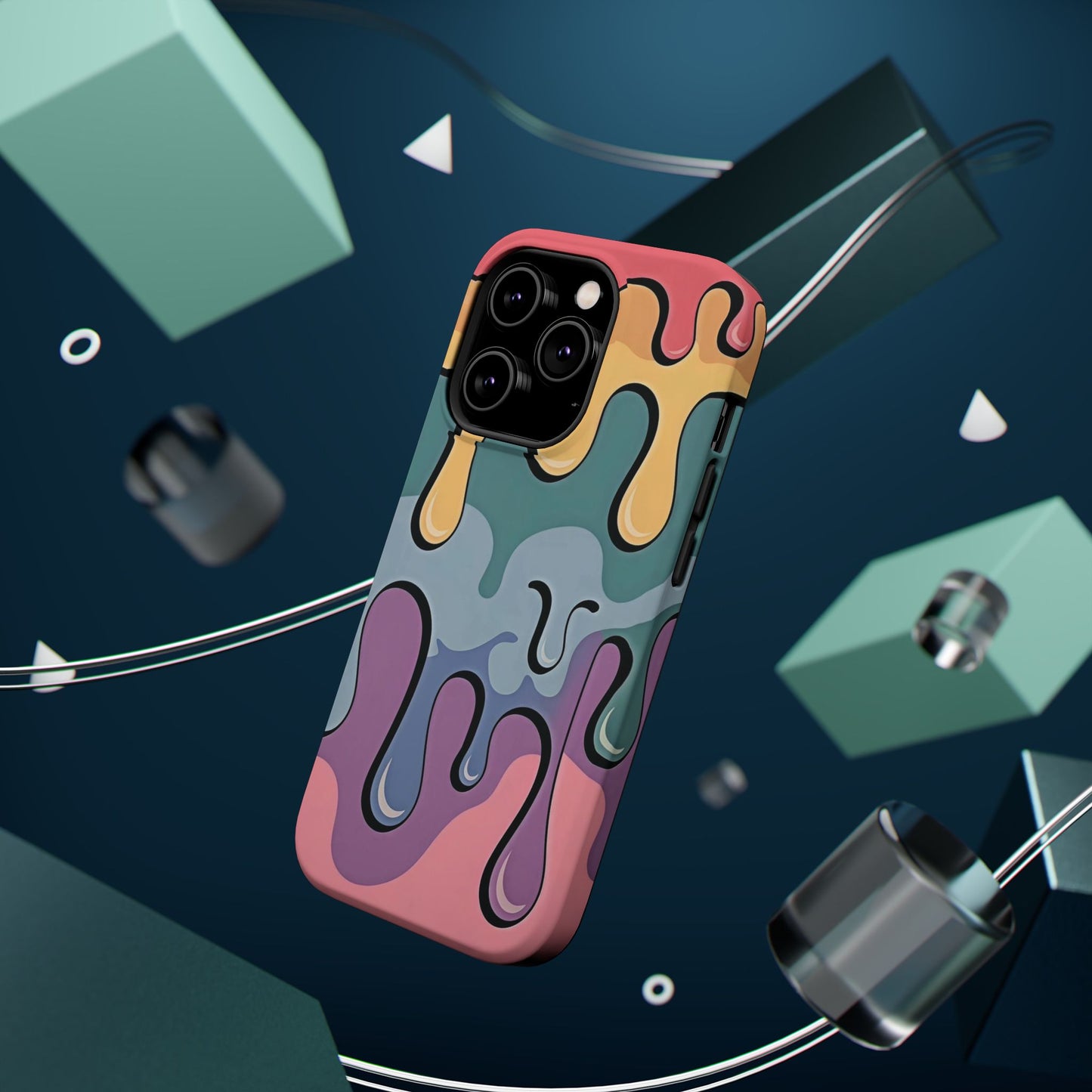 Colorful Drip Magnetic Phone Case — Impact-Resistant iPhone Cover