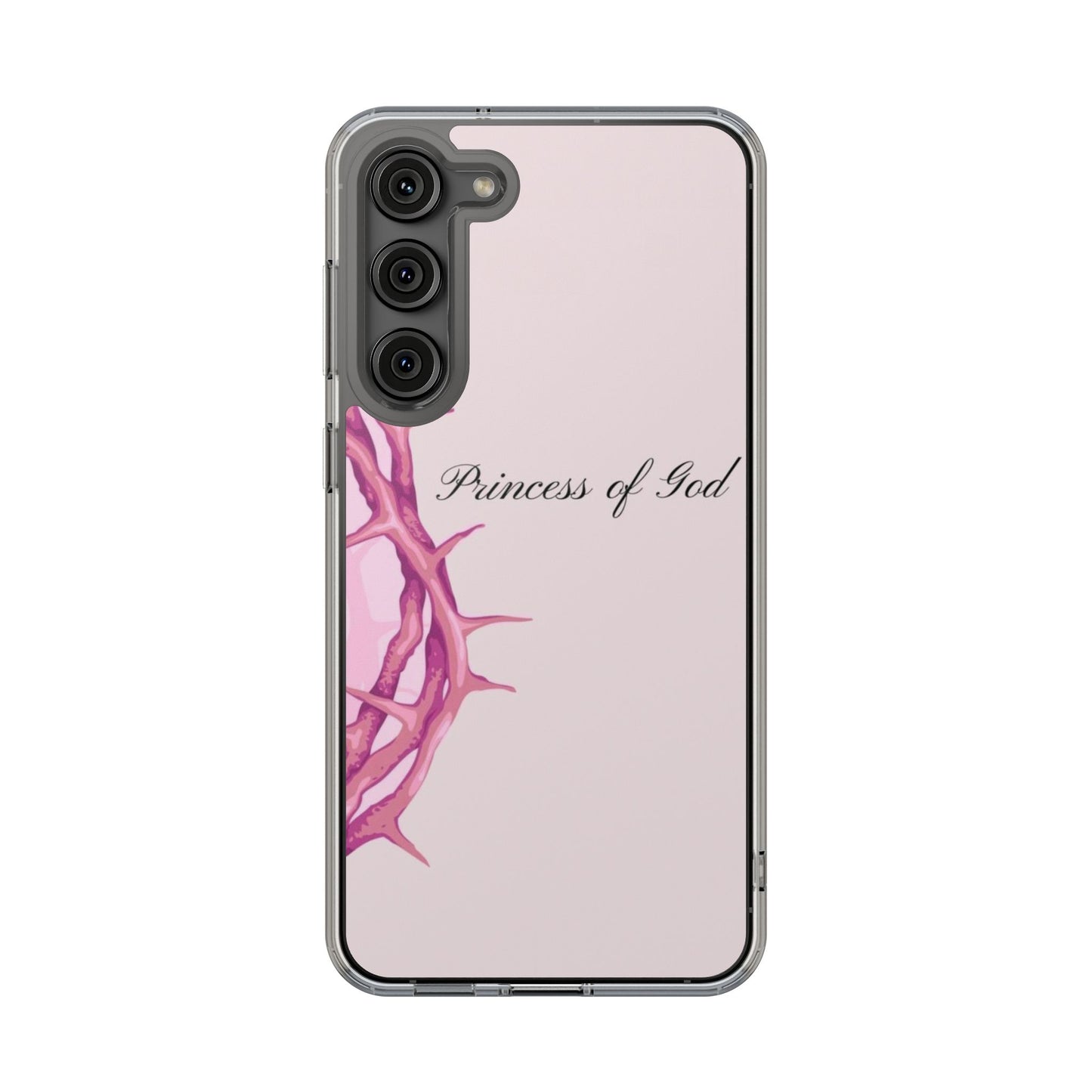 Phone Case — "Princess of God" Pink Crown of Thorns Clear Impact-Resistant Case