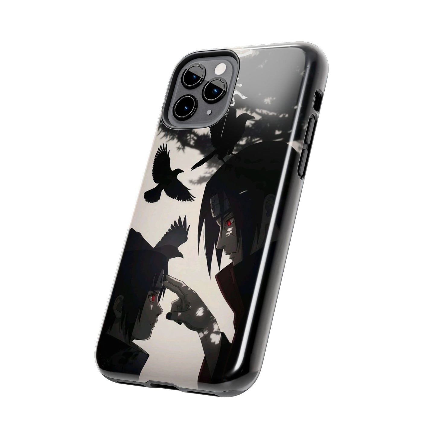 Anime Raven Silhouette Phone Case — Dark Red Eye Tough Protective Case