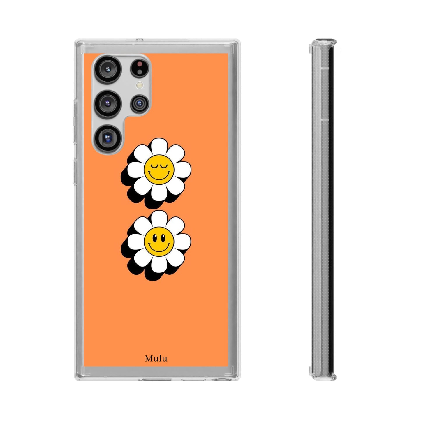 Phone Case — Orange Smiley Daisy Clear Impact‑Resistant Case