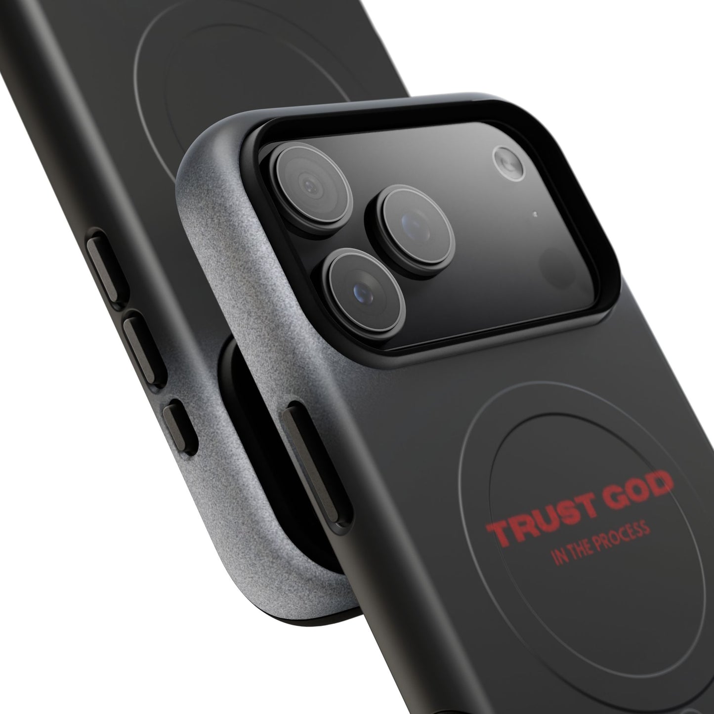 MagSafe Phone Case — "Trust God in the Process" Black Magnetic Tough Case