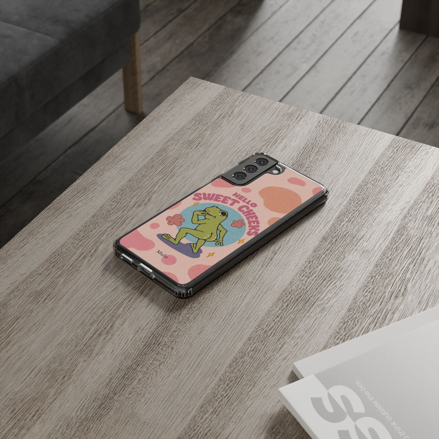 Clear Impact Phone Case — "Hello Sweet Cheeks" Retro Frog Design