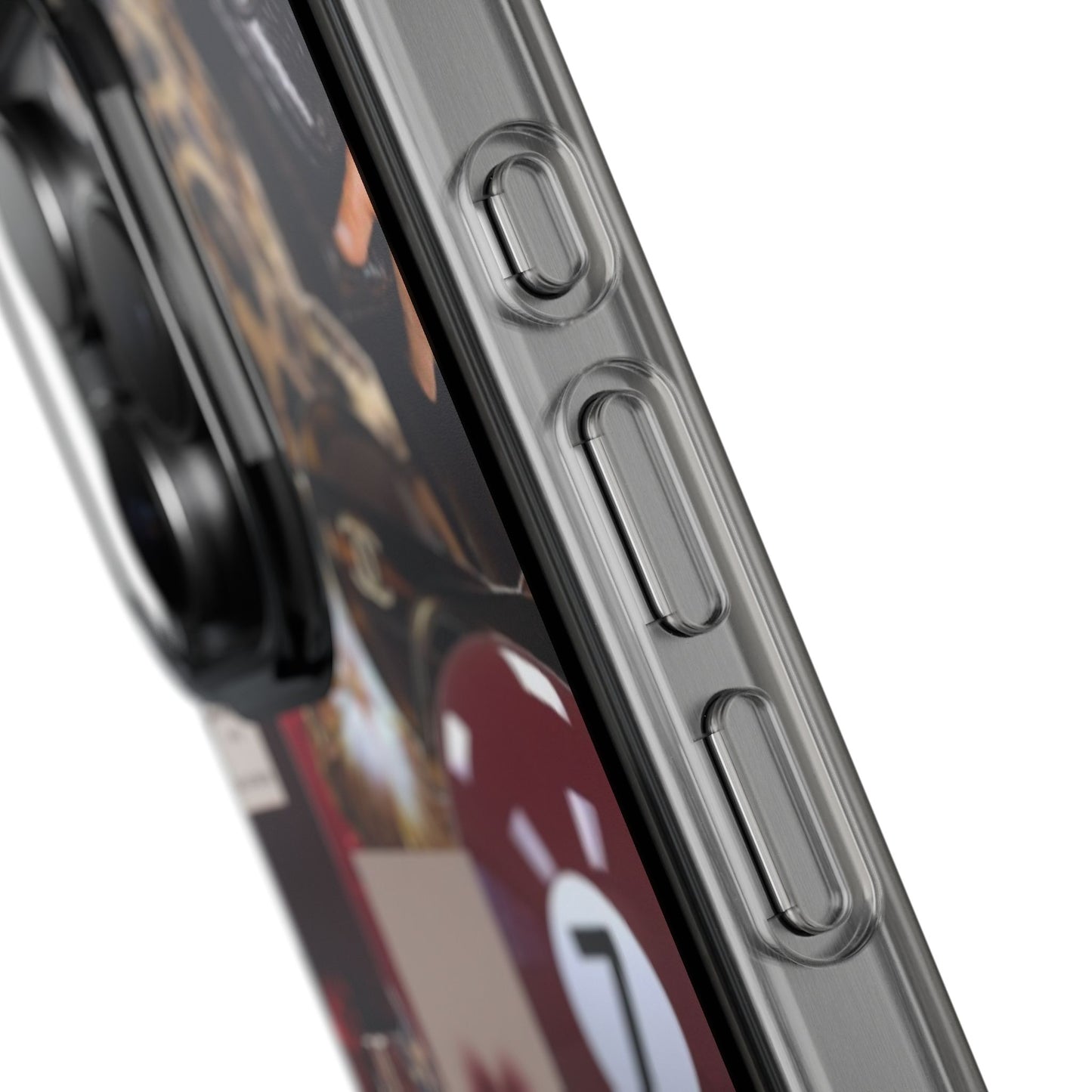 Clear Impact-Resistant Phone Case — Retro Cherry Collage Design