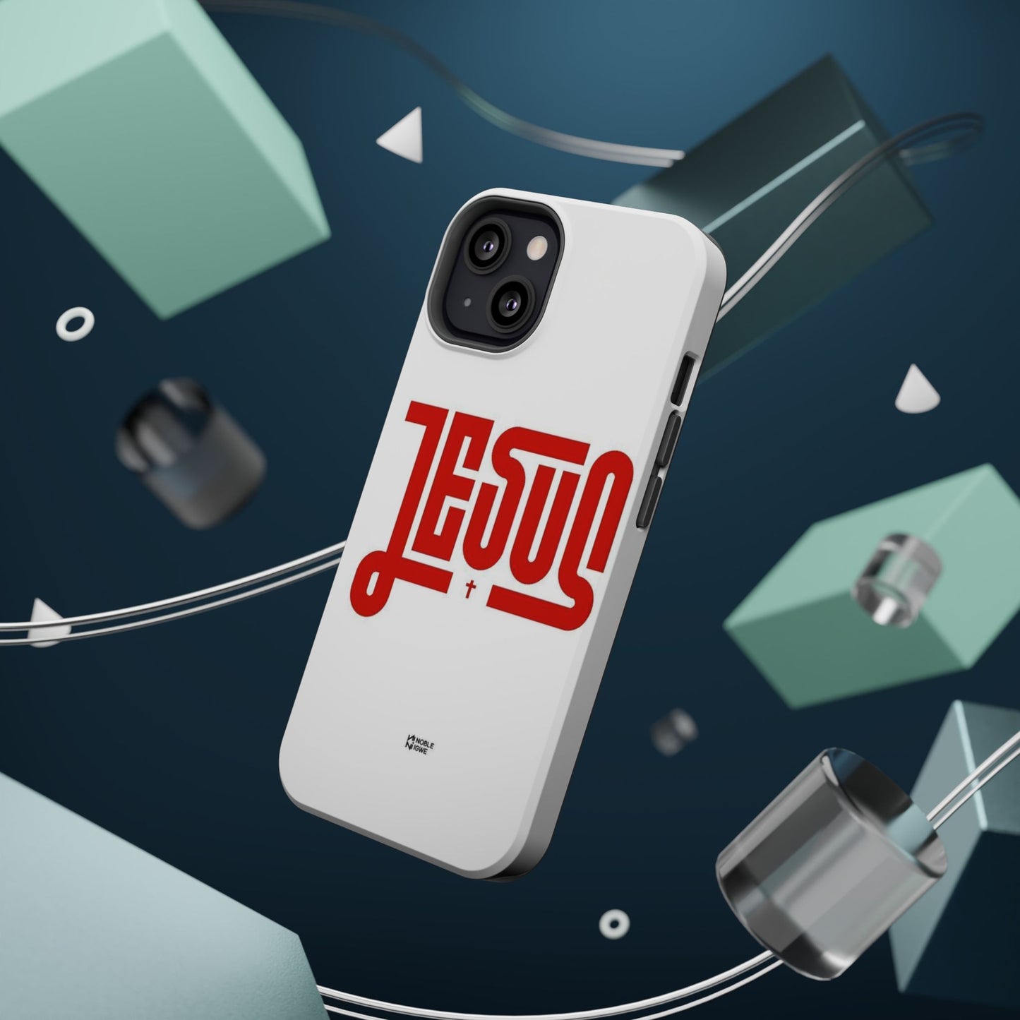 Jesus Magnetic Impact‑Resistant Phone Case — Bold Red Script Christian iPhone Cover