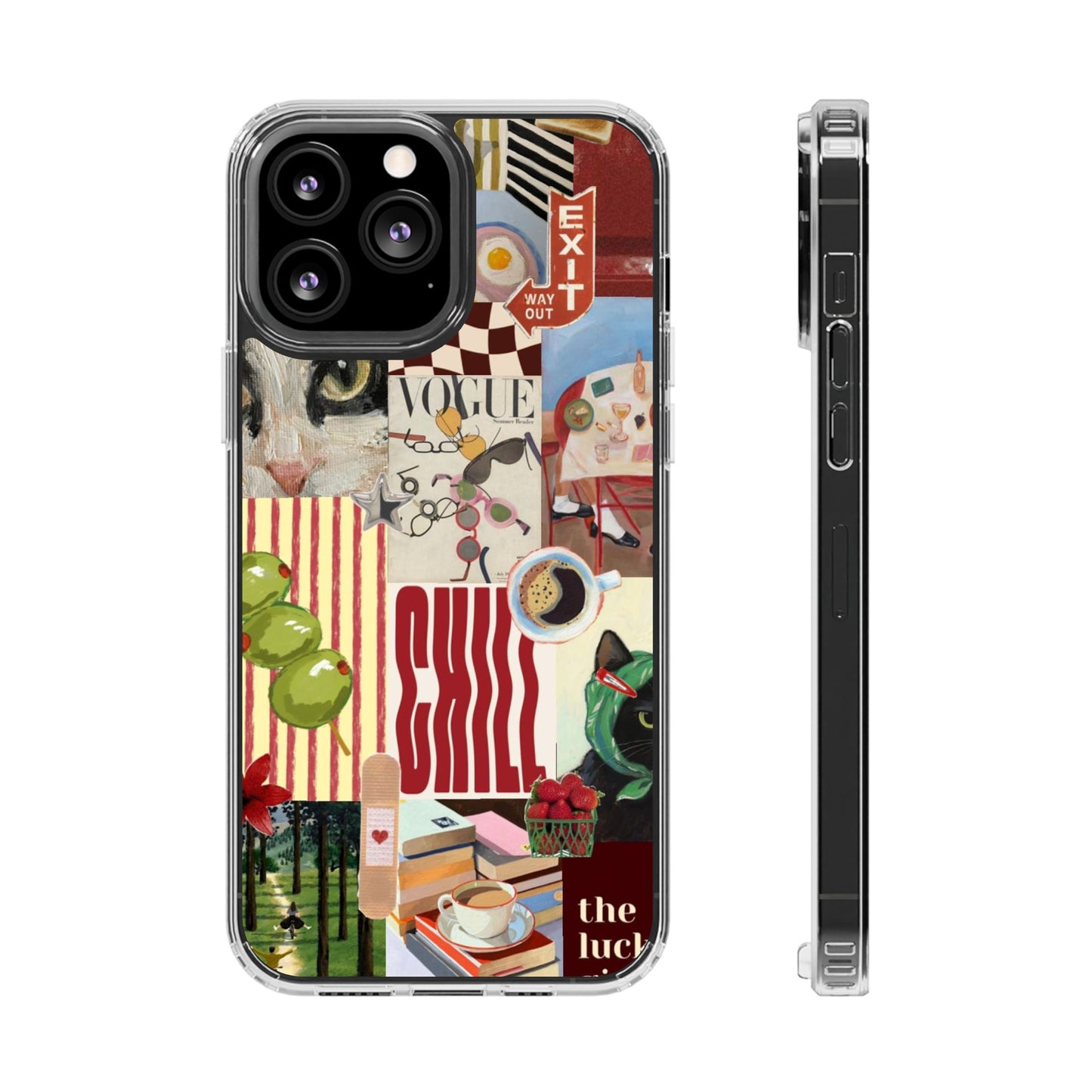 Collage Vintage Aesthetic Clear Impact-Resistant Phone Case
