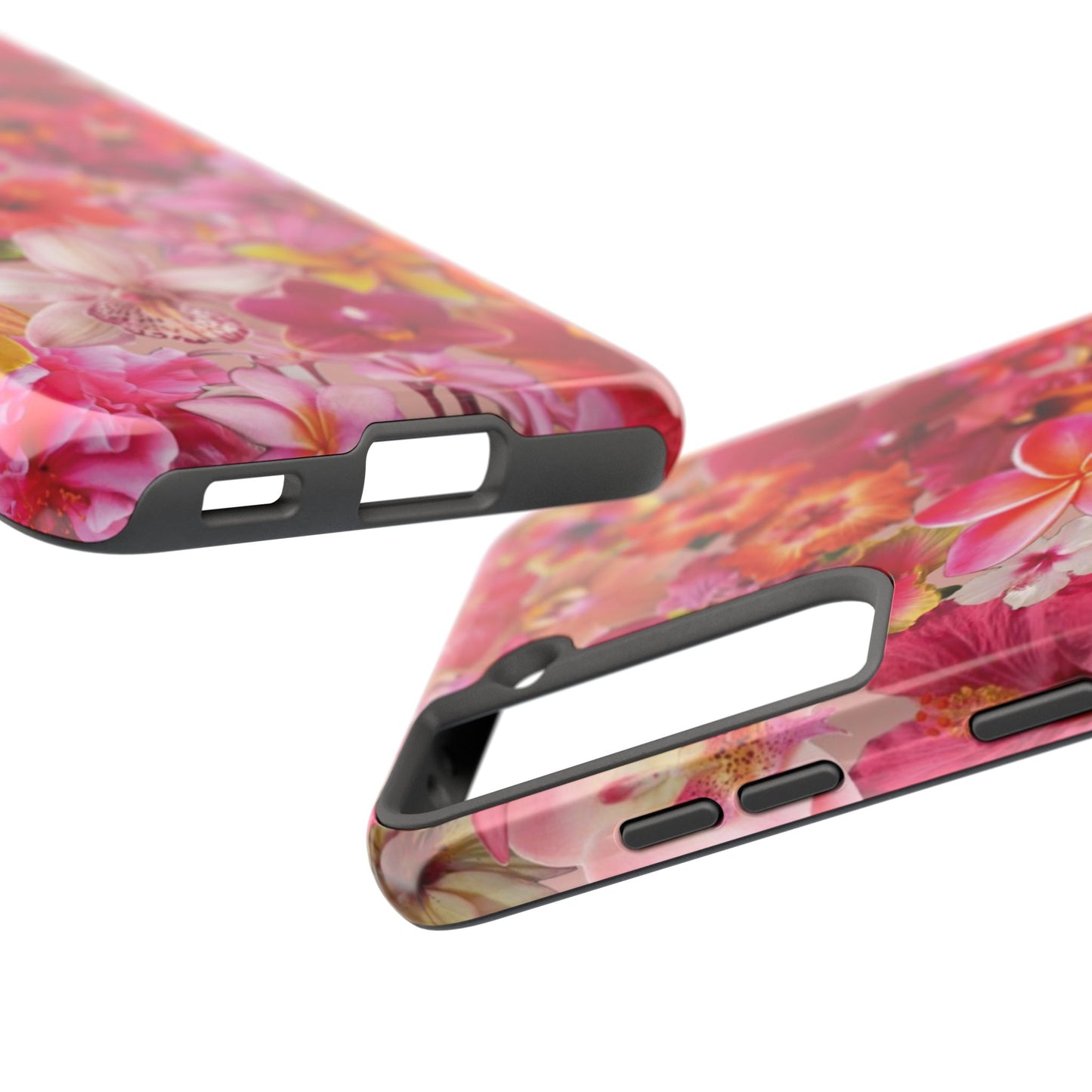 Tough Phone Case — Pink Tropical Floral Orchids Phone Cover