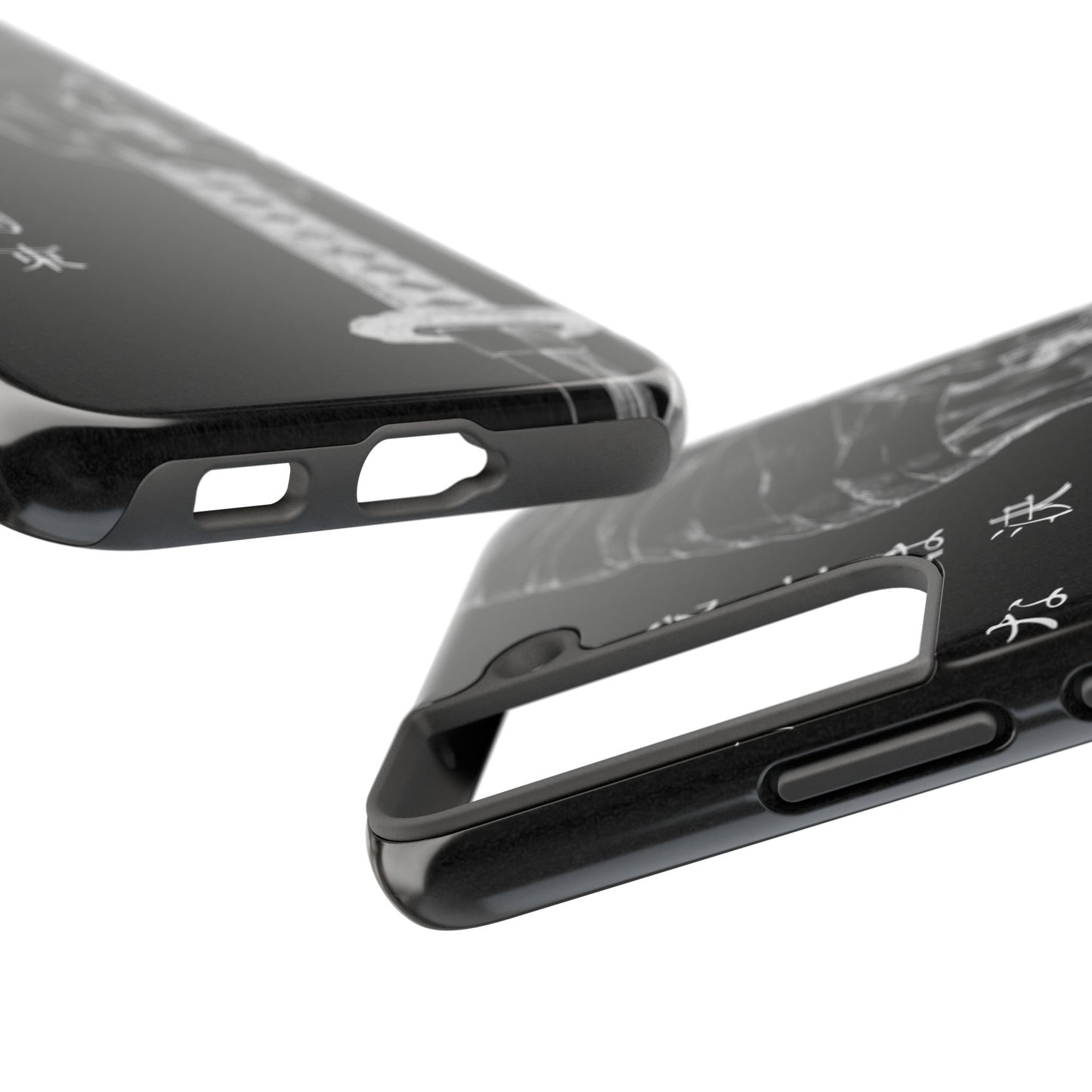 Samurai Vow Tough Phone Case — Black Katana Design with Japanese Text