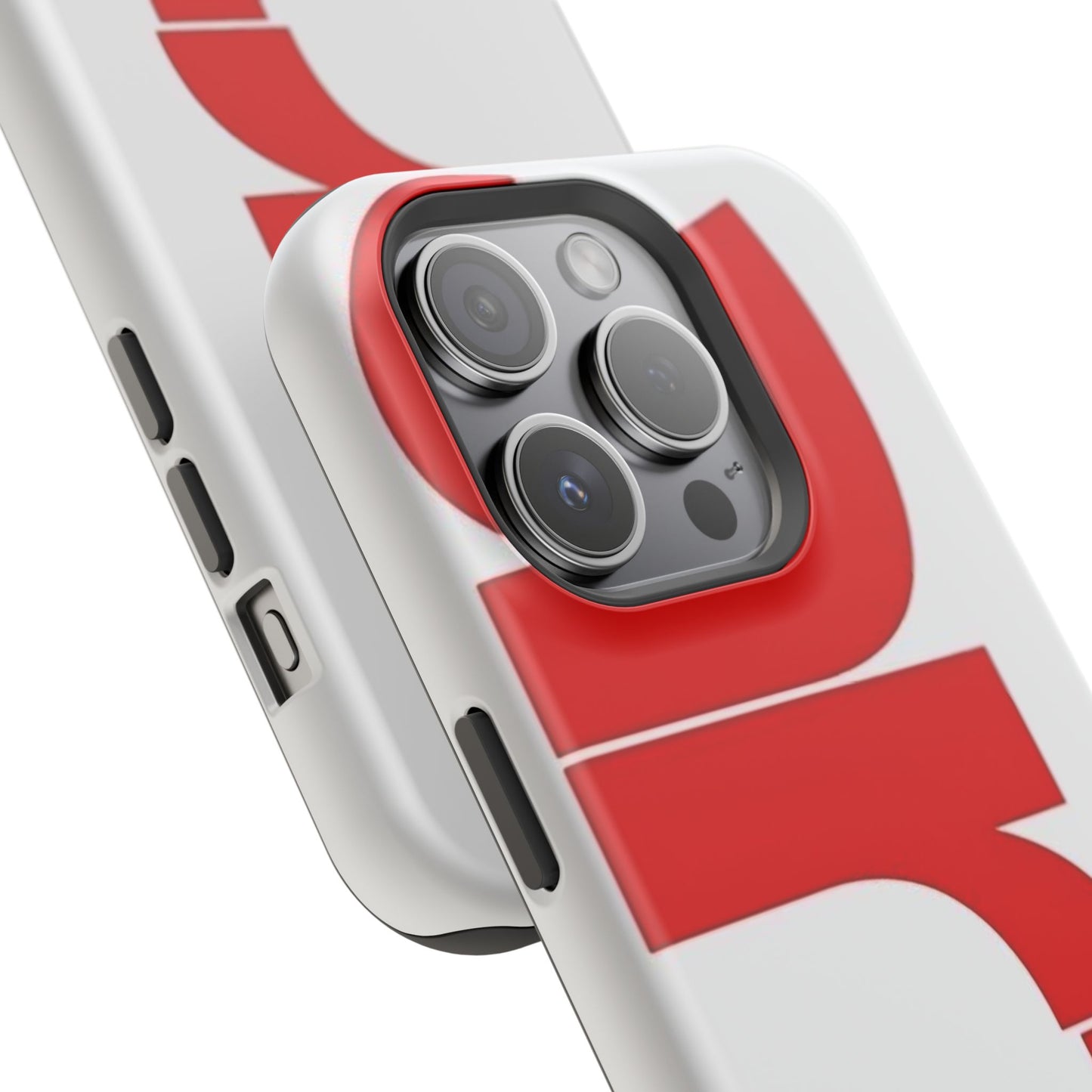 Magnetic Impact-Resistant Phone Case — Bold Red Typographic Design