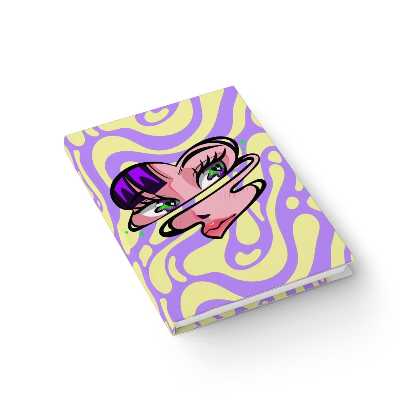 Psychedelic Pop Art Journal — Swirled Face Ruled Notebook