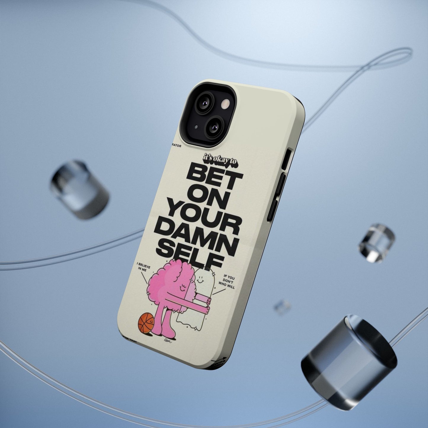 Magnetic Impact-Resistant Case — "Bet On Your Damn Self" Motivational Phone Cover