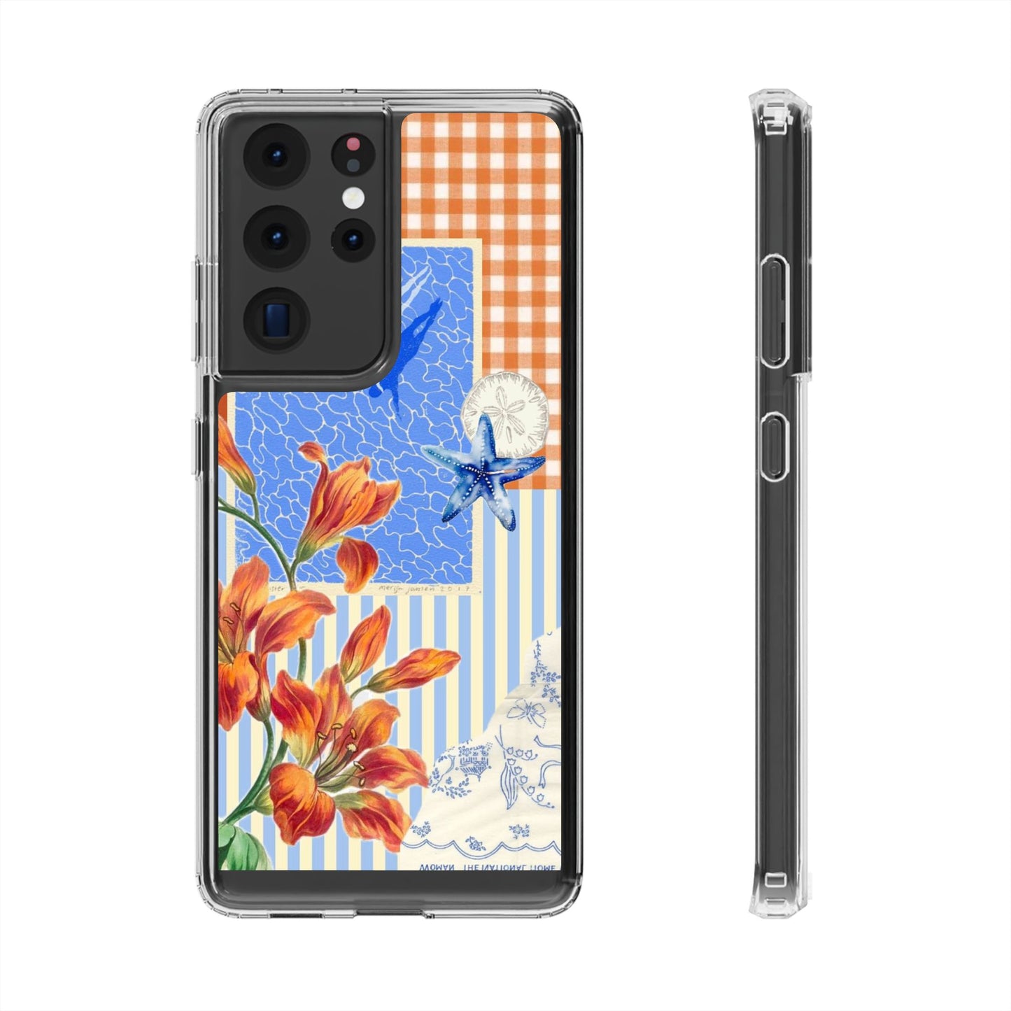 Floral Patchwork Clear Impact-Resistant Phone Case