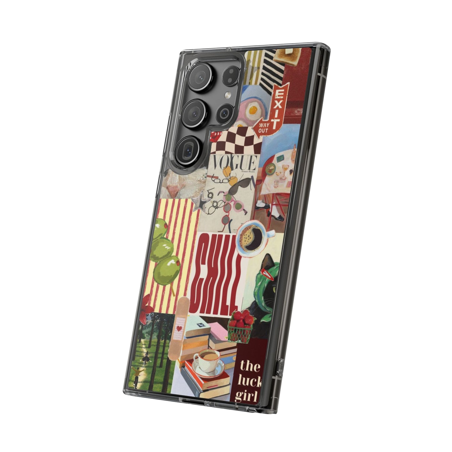 Collage Vintage Aesthetic Clear Impact-Resistant Phone Case